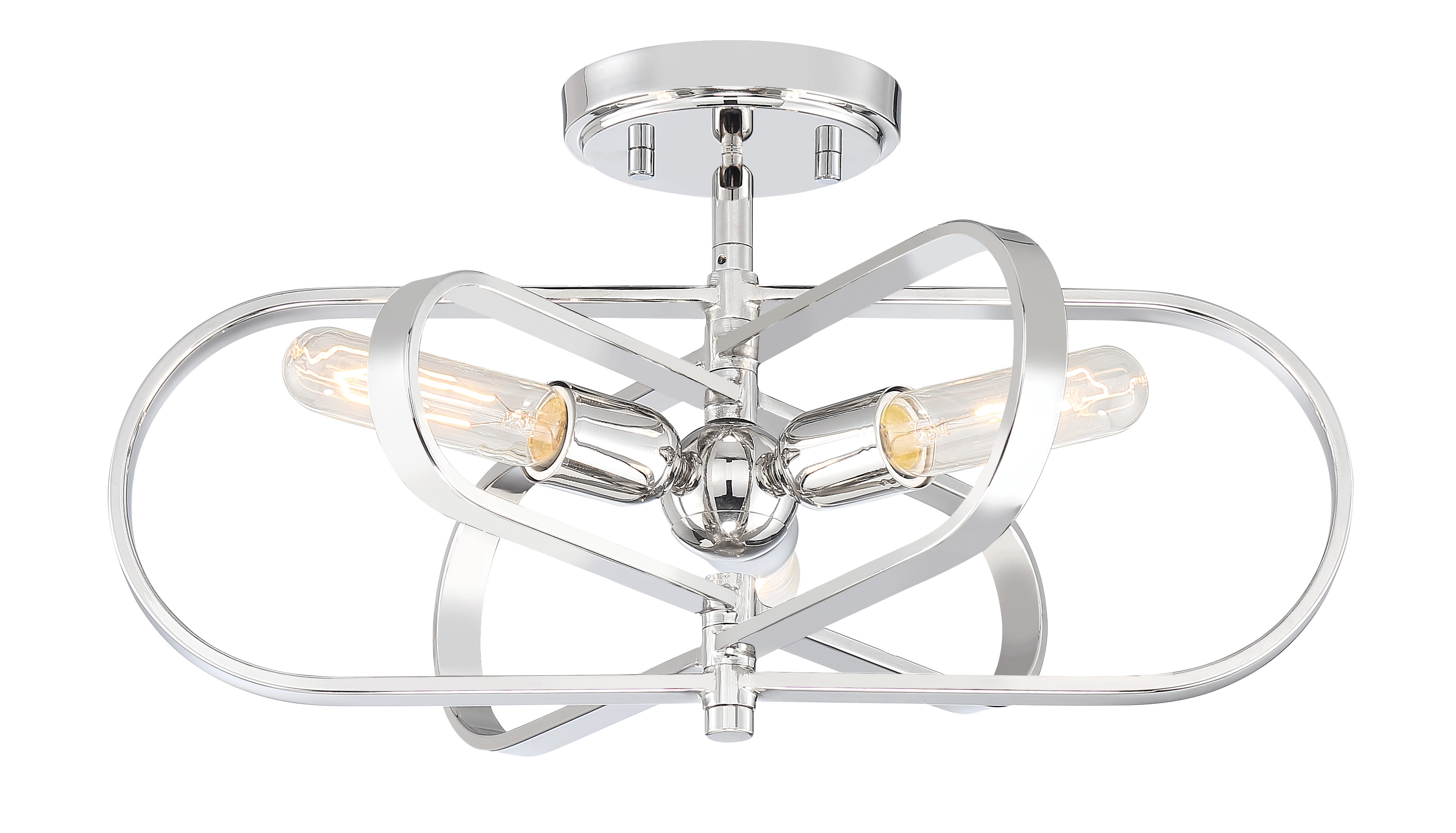 Designers Fountain 93111 Pn Polished Nickel Kenzo 3 Light 18 Wide Semi Flush Ceiling Fixture Lightingdirect Com