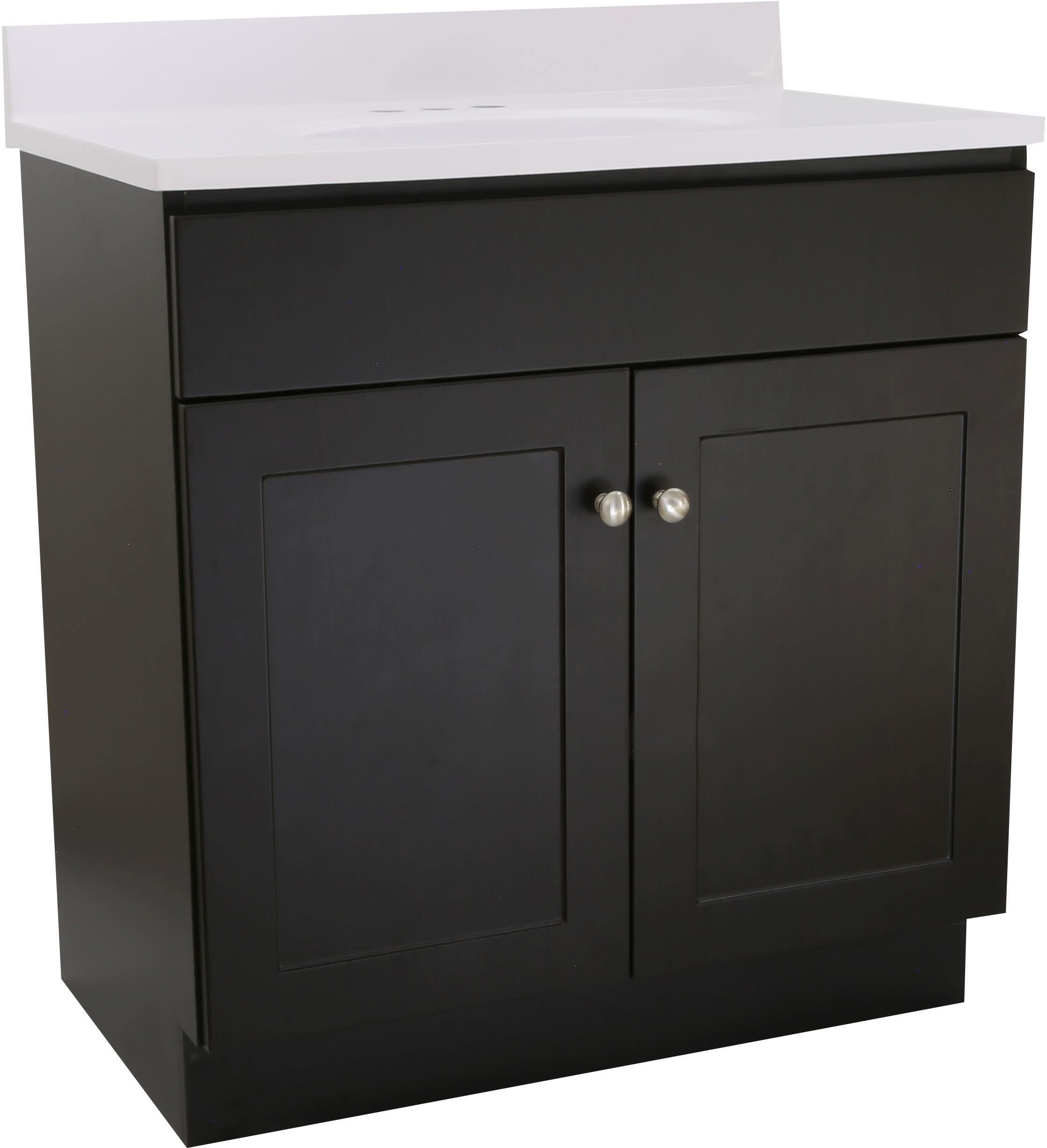 Design House 541888 Espresso 30 Free Standing Single Basin Vanity Set With Wood Cabinet And Marble Vanity Top Faucetdirect Com