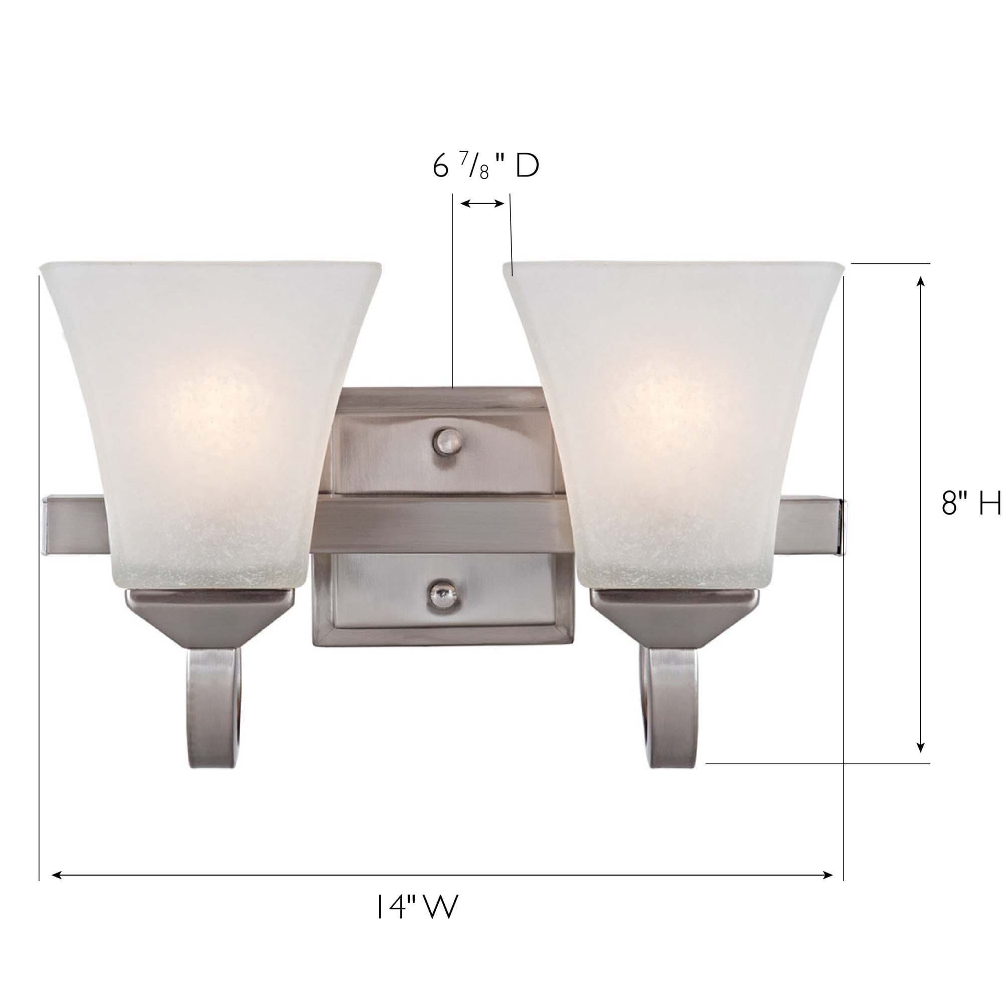 Design House 587774 Satin Nickel Torino 2 Light 14