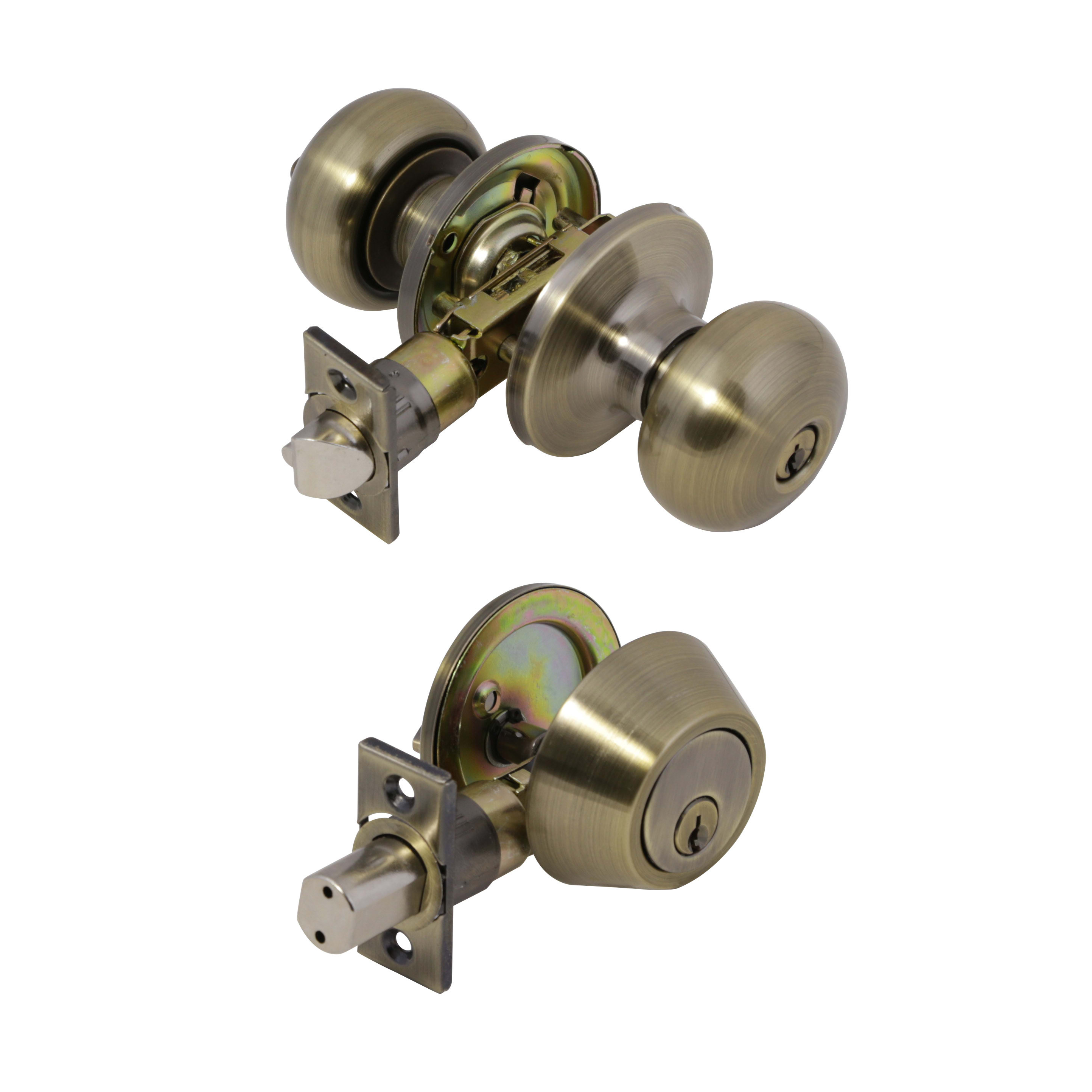 Design House 727297 Antique Brass Canton Single Cylinder Keyed