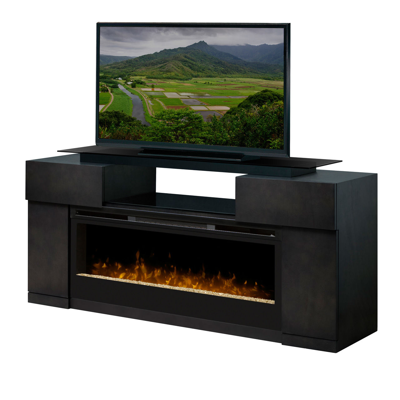 Dimplex Cloverdale Glass Ember Electric Fireplace Media Console