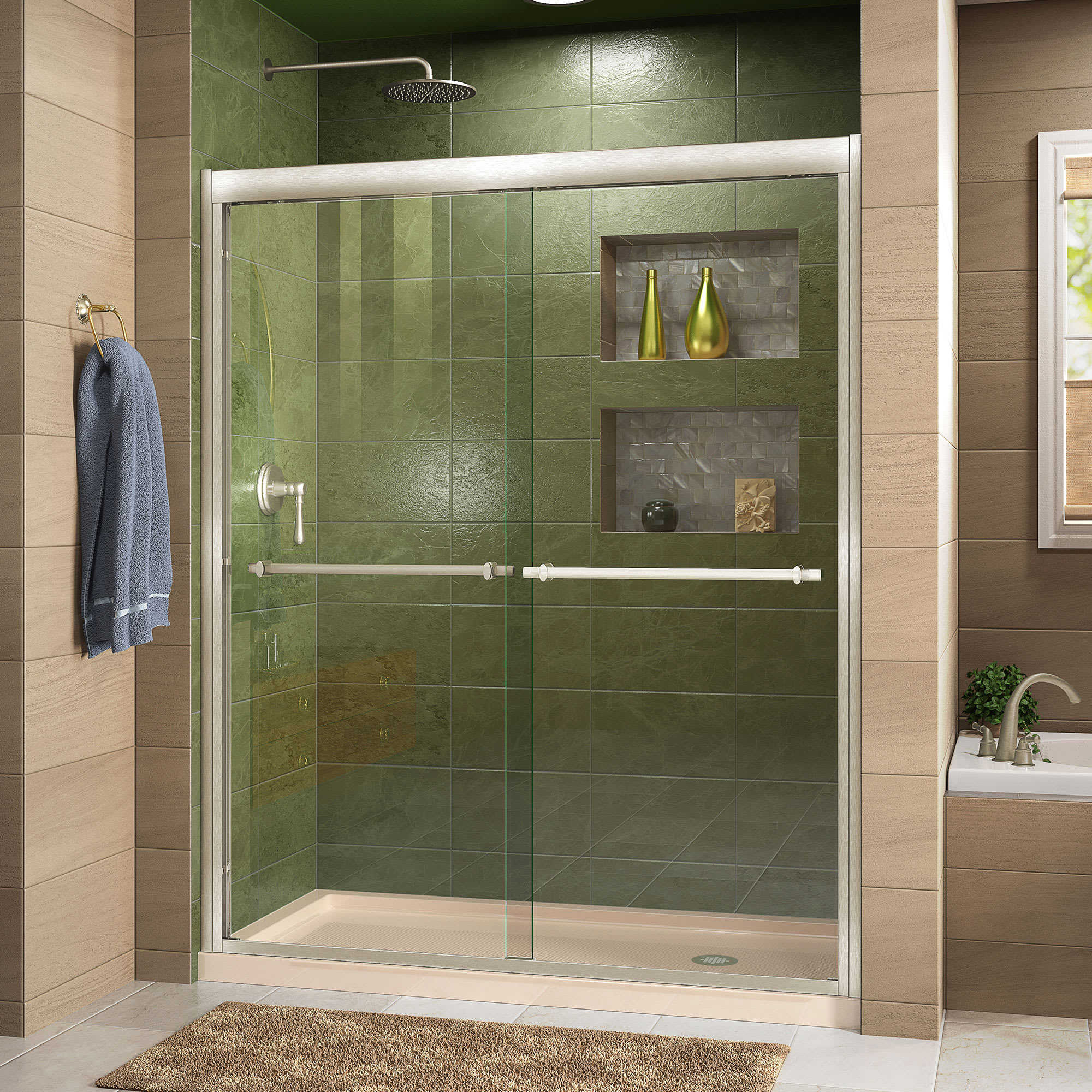 Threshold Shower Base in White SlimLine 32 in Double Stain Resistant x 32 in
