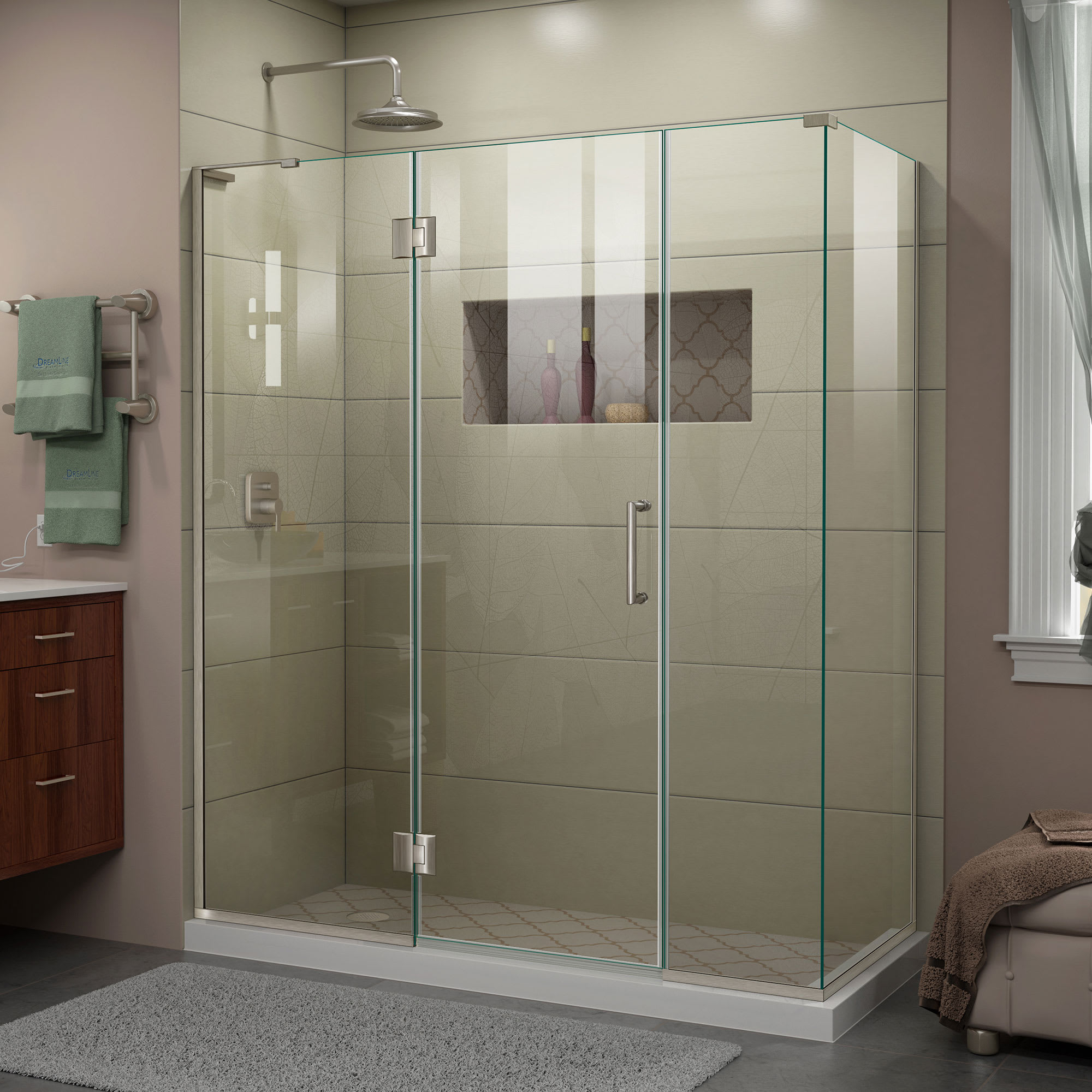 Dreamline E3261434l 04 Brushed Nickel Unidoor X 72 High 64 Wide Dreamline E3261434l 04