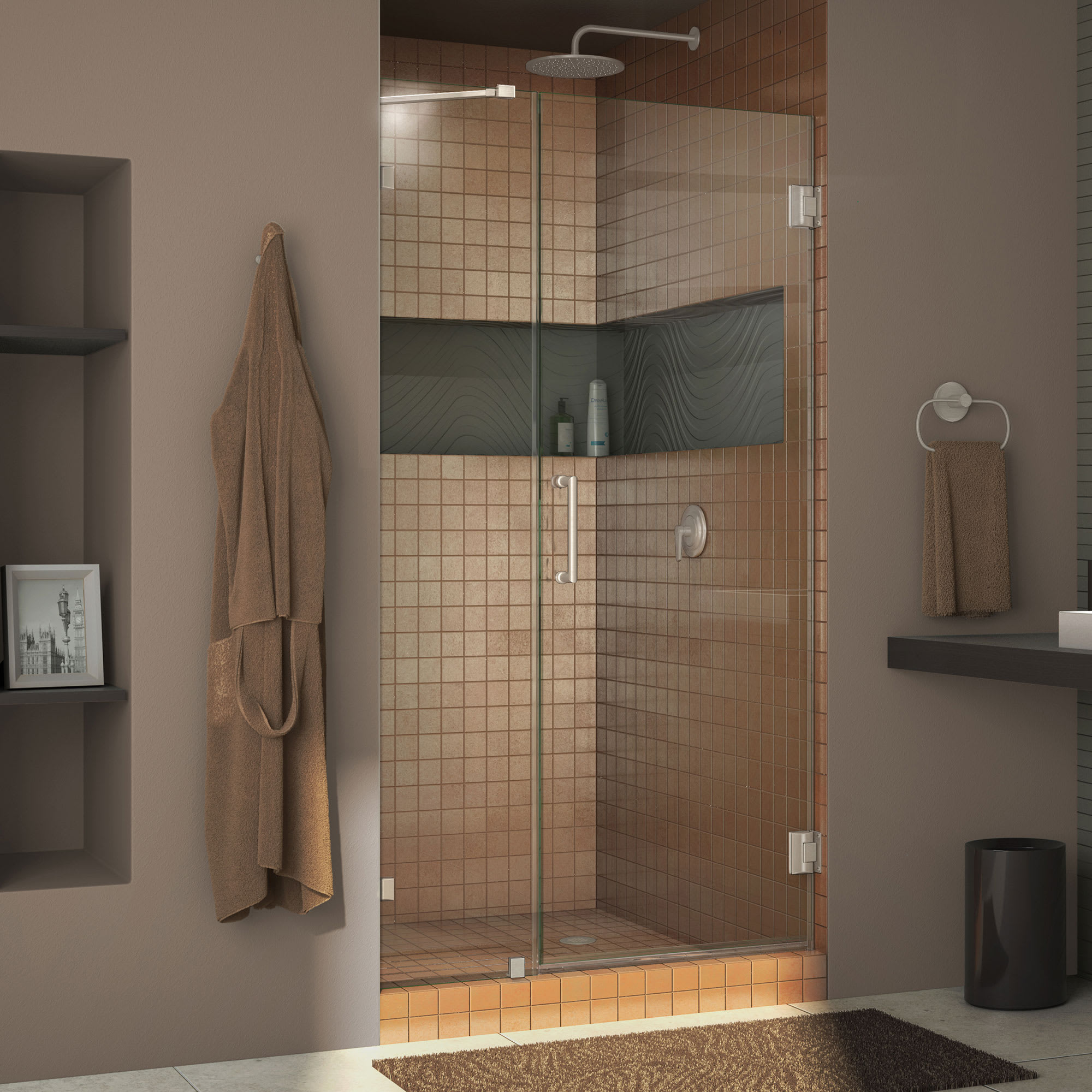 Dreamline Shdr 23397210 01 Chrome Unidoor Lux 72 High X 39 Wide Hinged Frameless Shower Door With Clear Glass Faucet Com