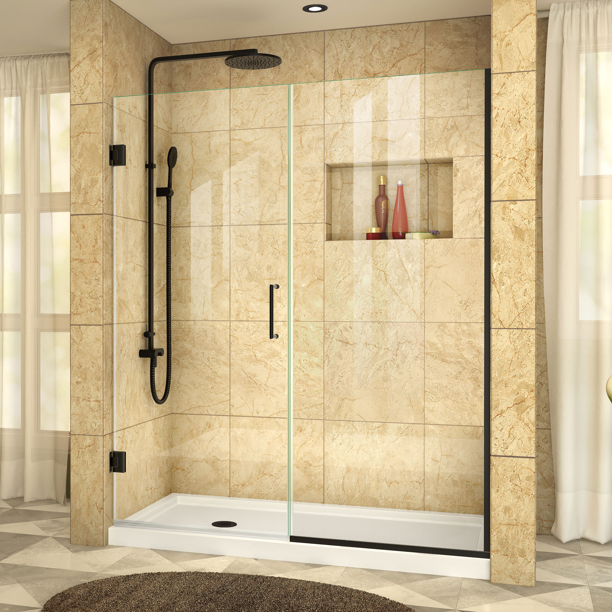 Dreamline Shdr 245807210 09 Satin Black Unidoor Plus 72 High X 58 1 Dreamline Shdr 245807210 09