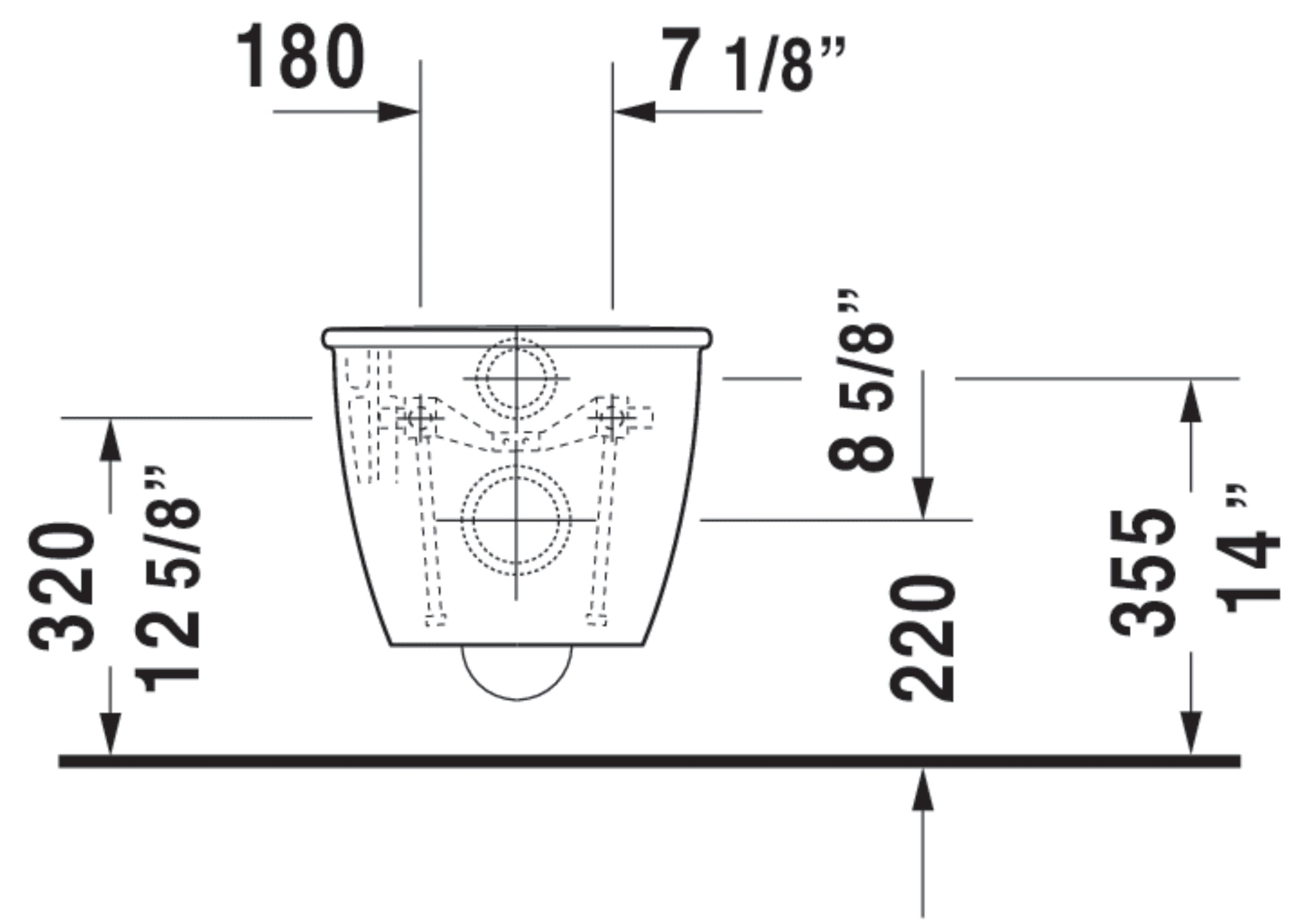 Duravit 2544090092 White Darling New 0.8/1.6 GPF Dual Flush