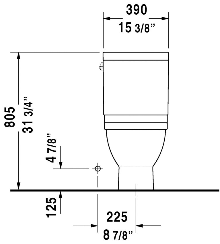 Duravit 212501TP-W White Starck 3 1.28 GPF Two-Piece