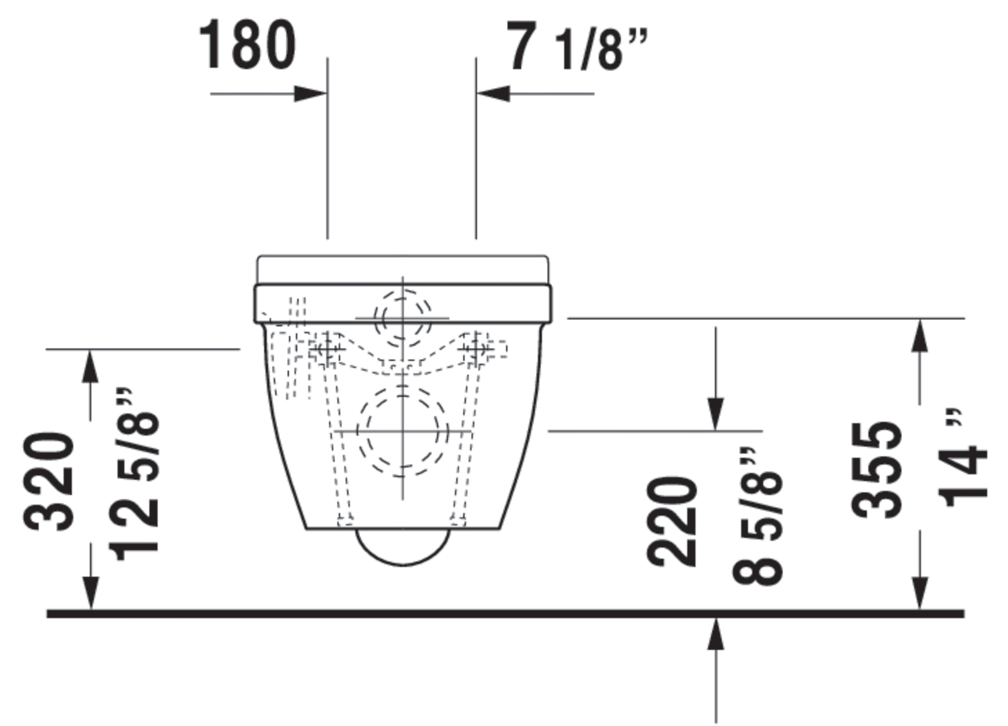Duravit 2227090092 White Starck 3 0.8/1.6 GPF Dual Flush