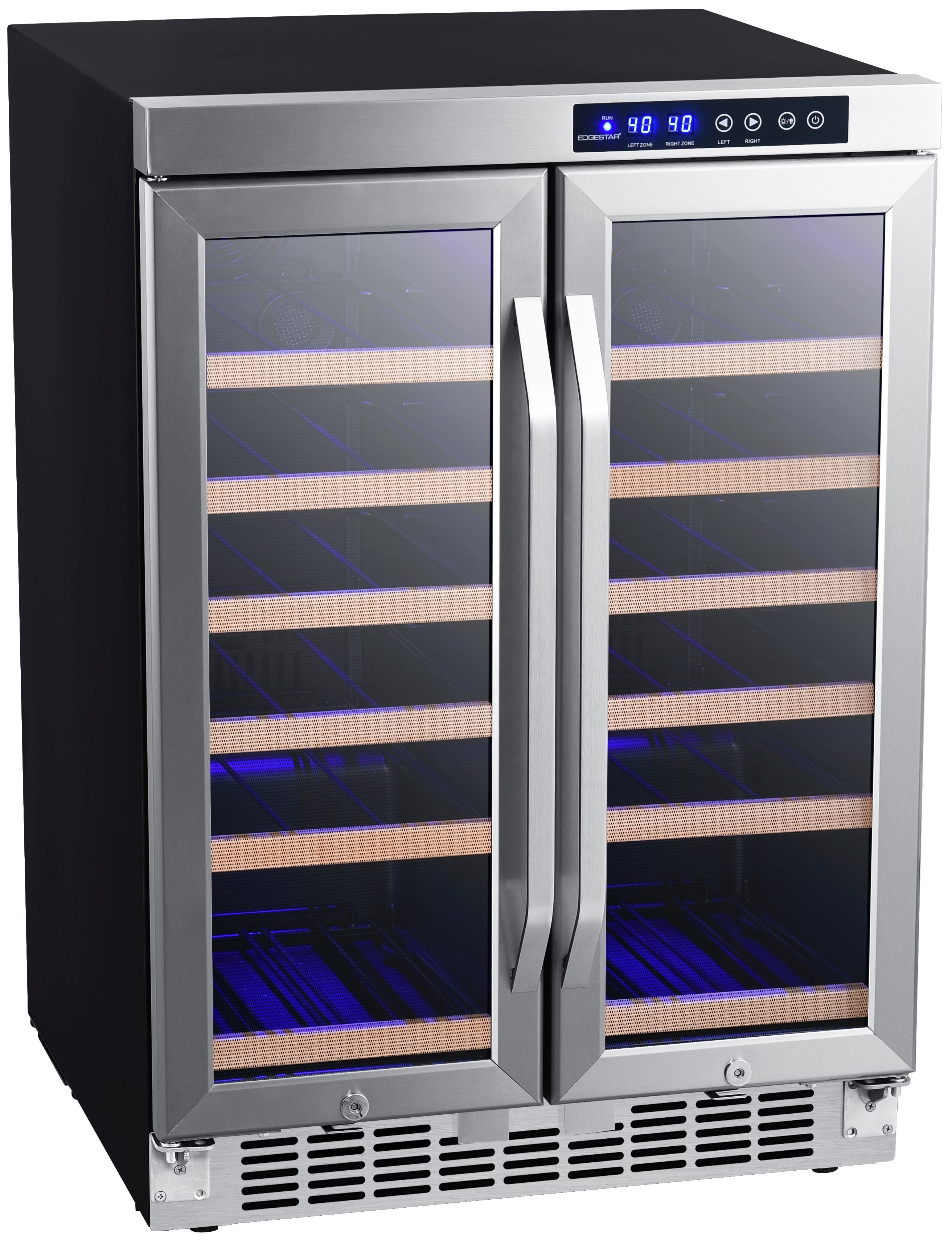Edgestar Wine Cooler Refrigerators Cwr362fd 24 Inch Wide 36 Bottle Built In Wine Cooler With Dual Cooling Zones And French Doors
