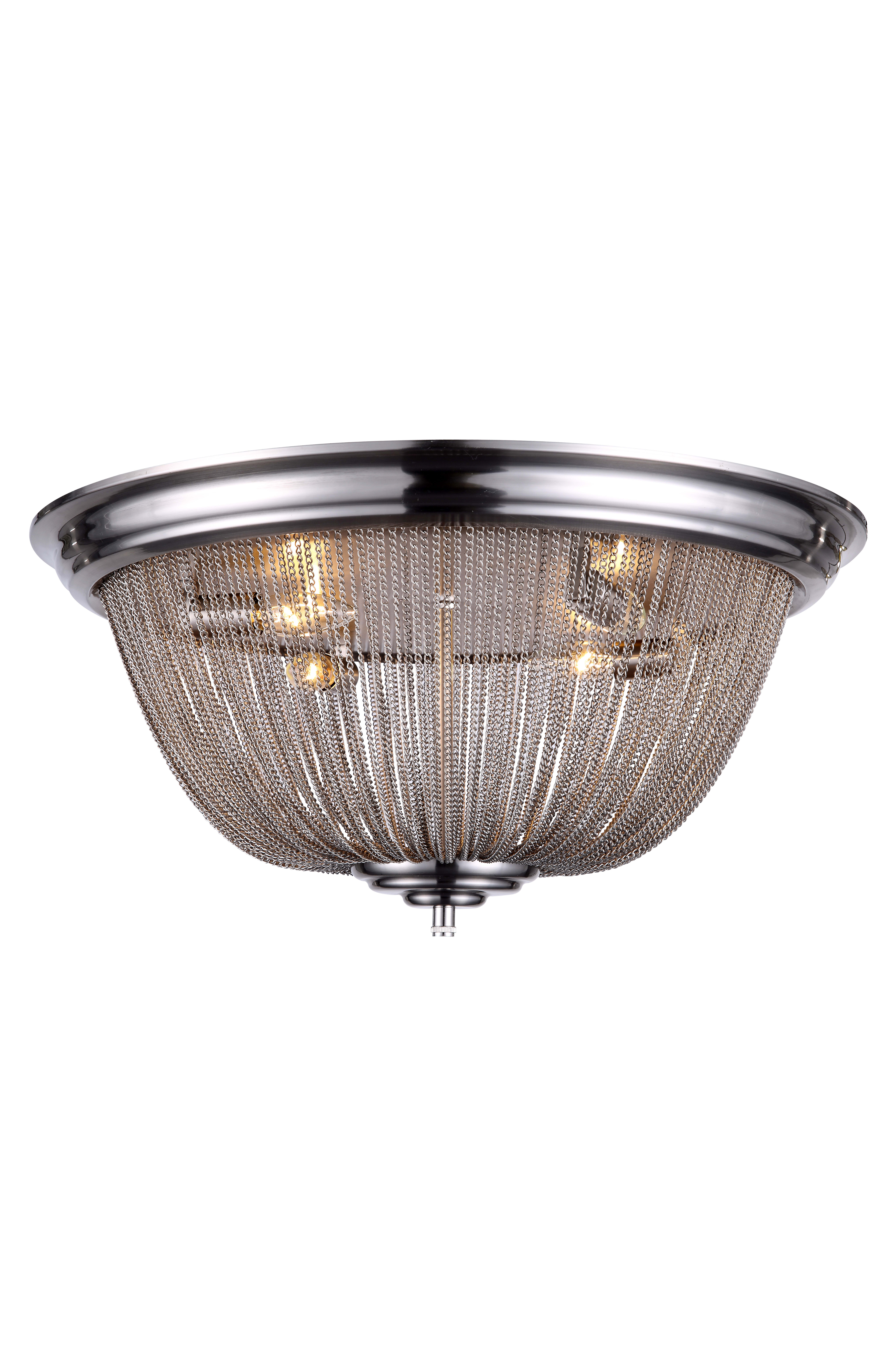 Elegant Lighting 1210f24pw Pewter Paloma 24 Wide 4 Light Flush