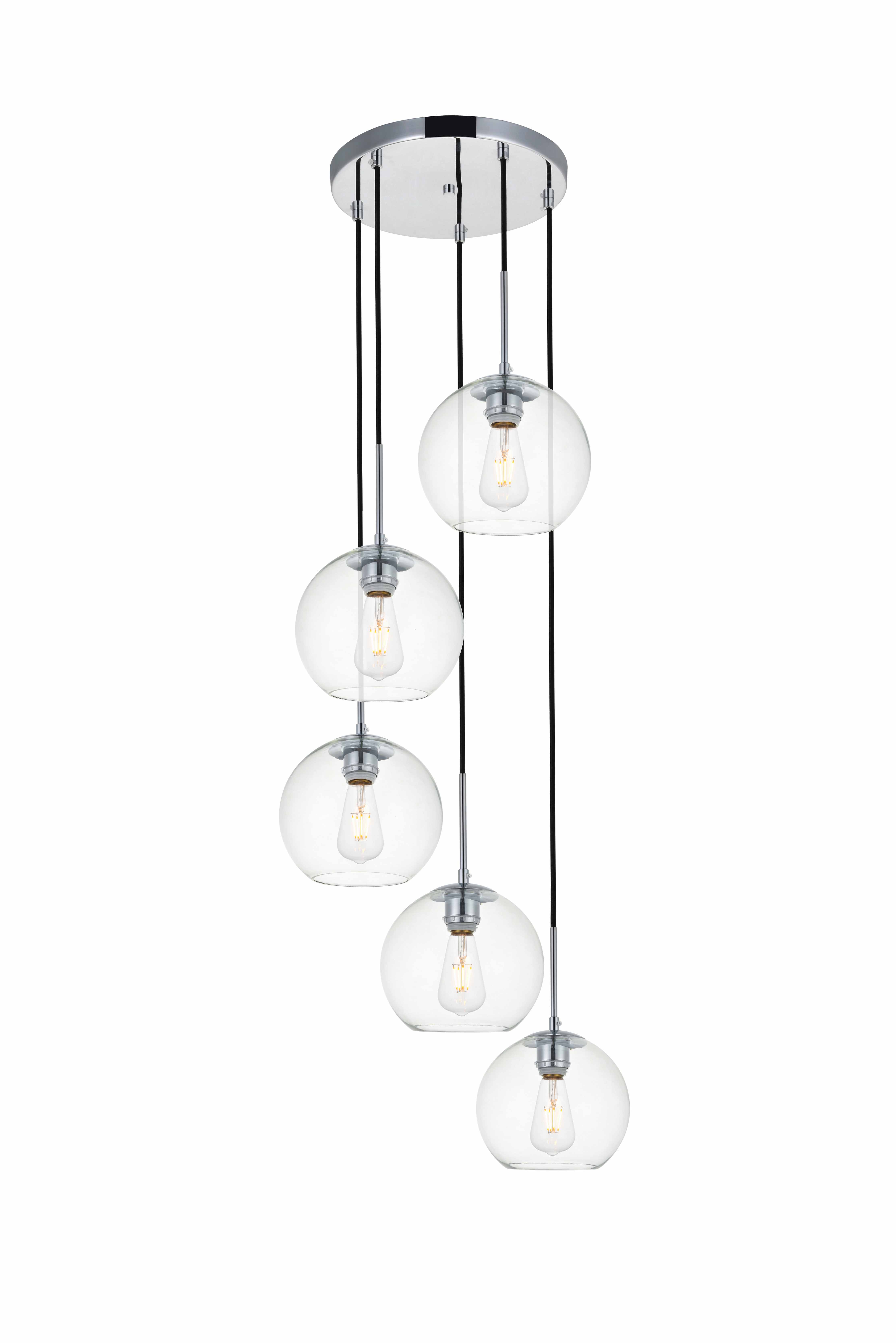 elegant lighting baxter 5 light pendant