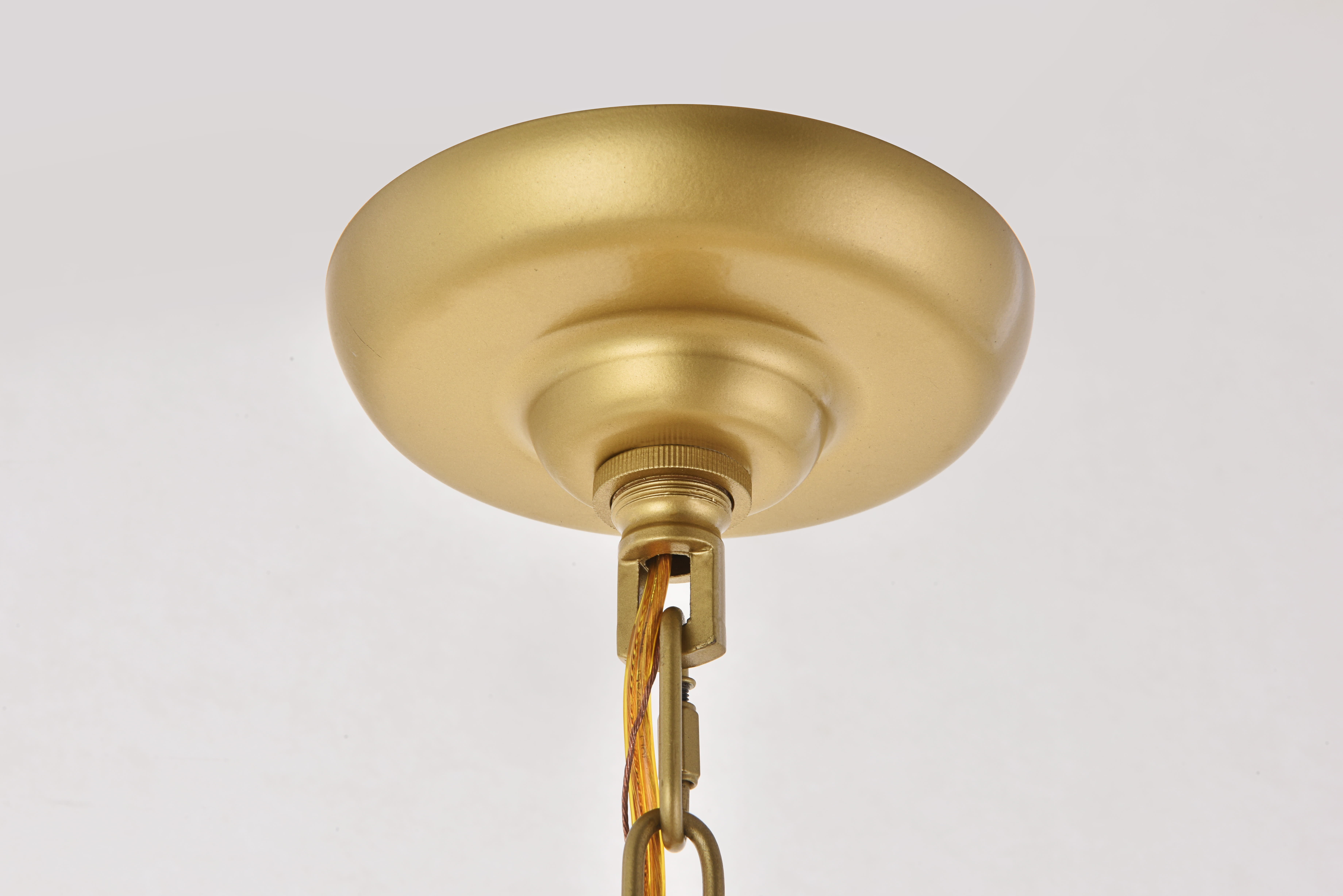 Elegant Lighting LD5050D24BR Brass / White Selene 6 Light 26 Wide  Chandelier 