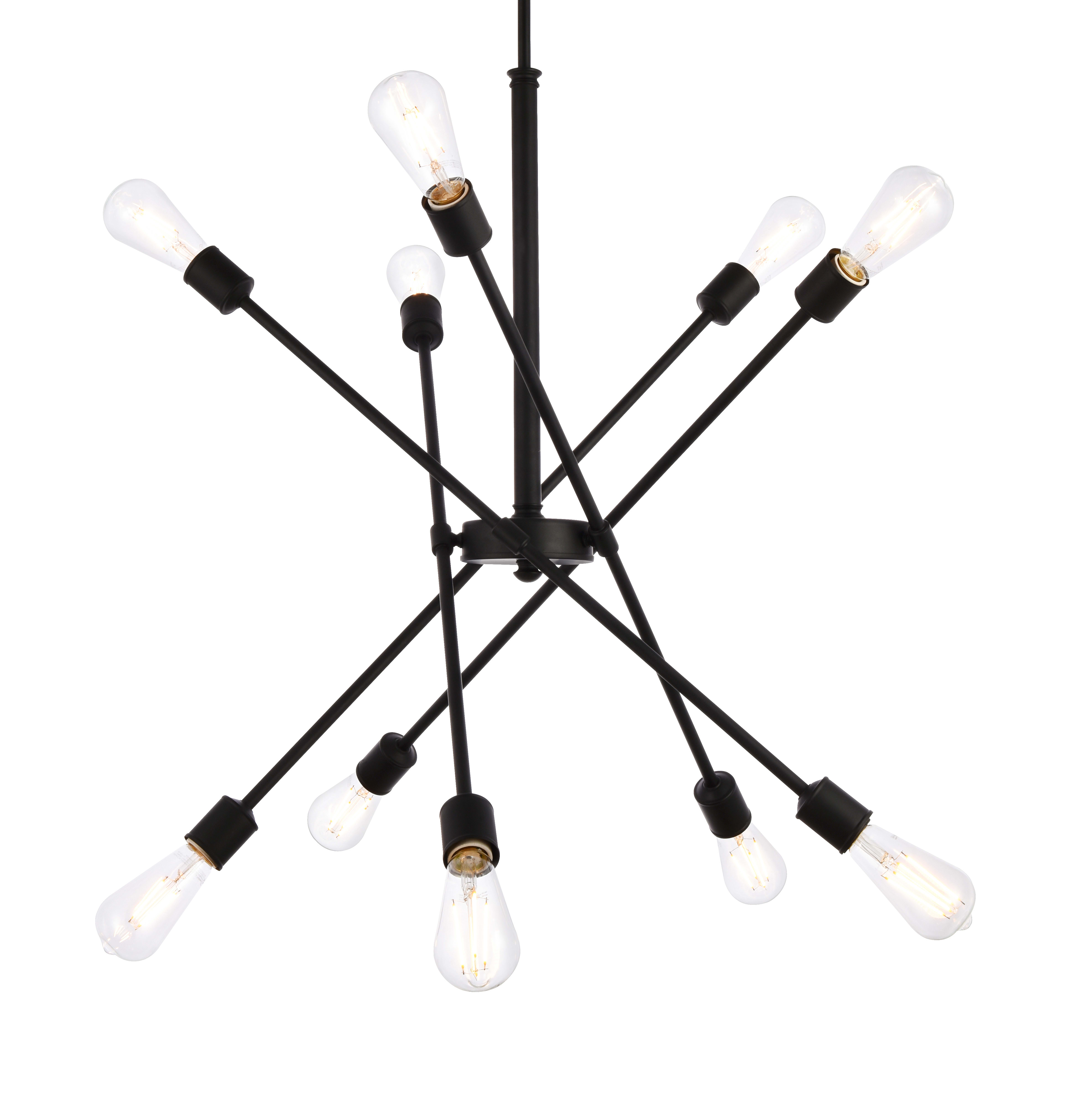 Elegant Lighting LD8003D28BK Black / Brass Axel 10 Light 27