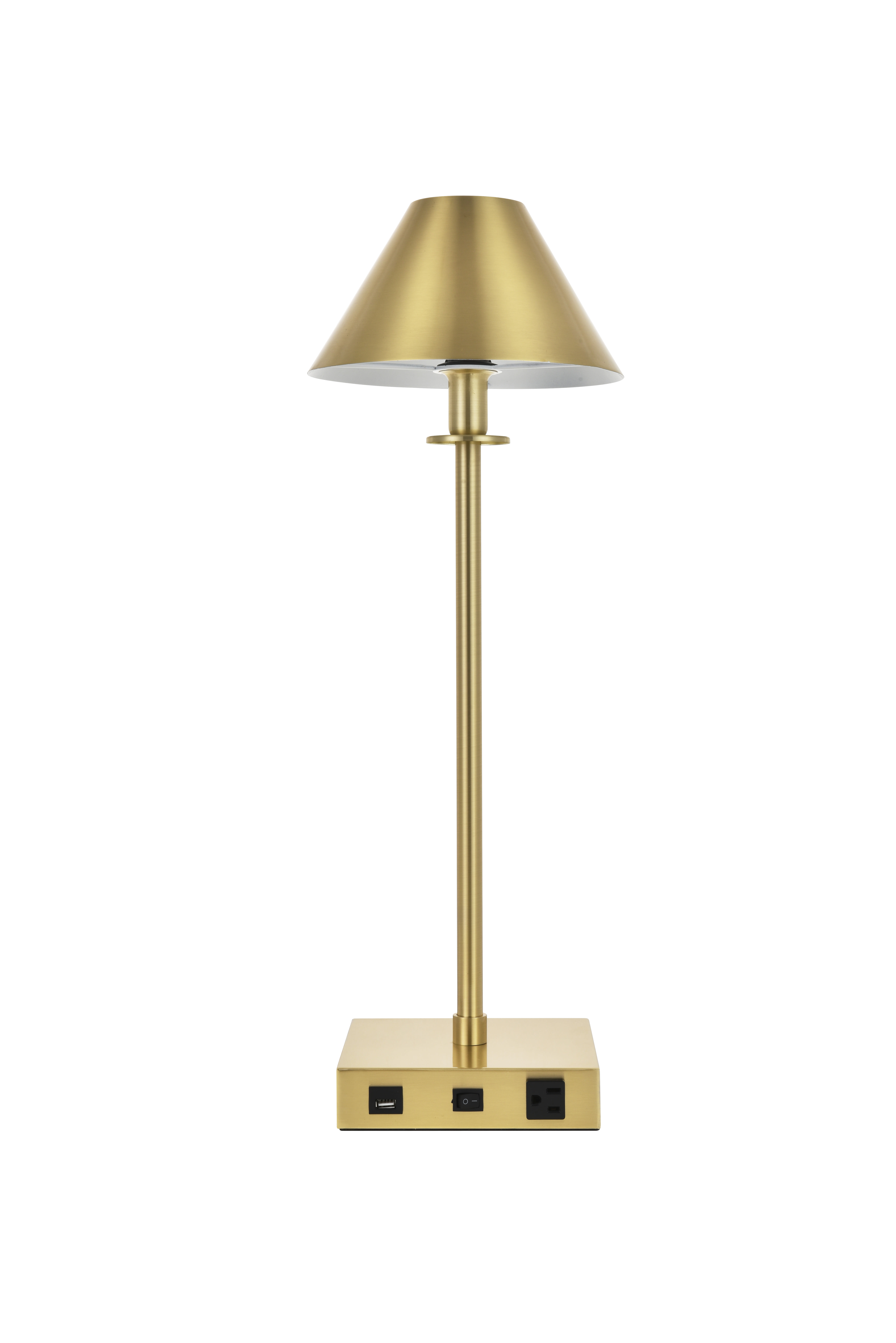 Elegant Lighting Tl3004 Brushed Brass, Tall Table Lamp With Usb Port