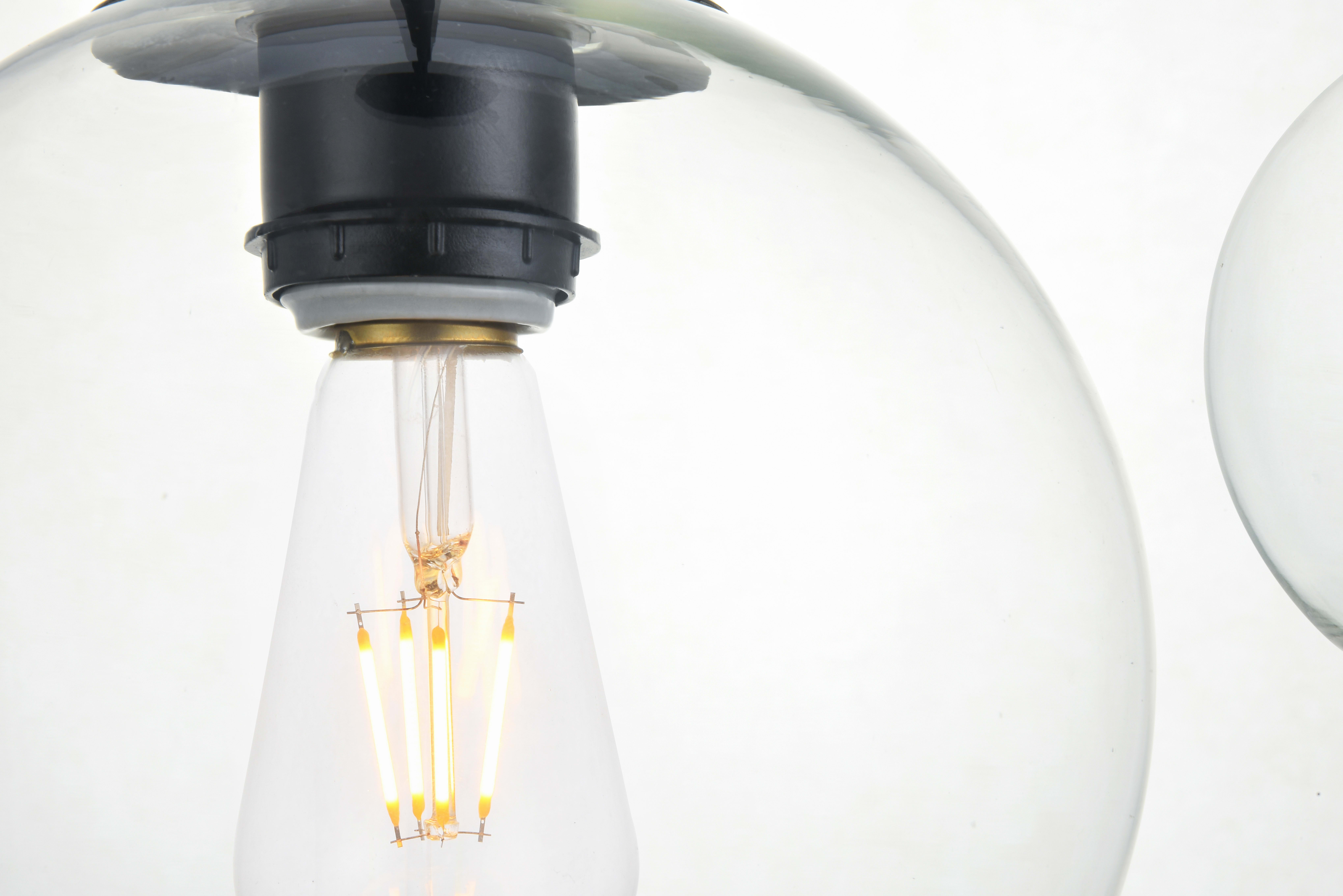 Elegant ld2236bk baxter 3 lights black sales pendant with clear glass