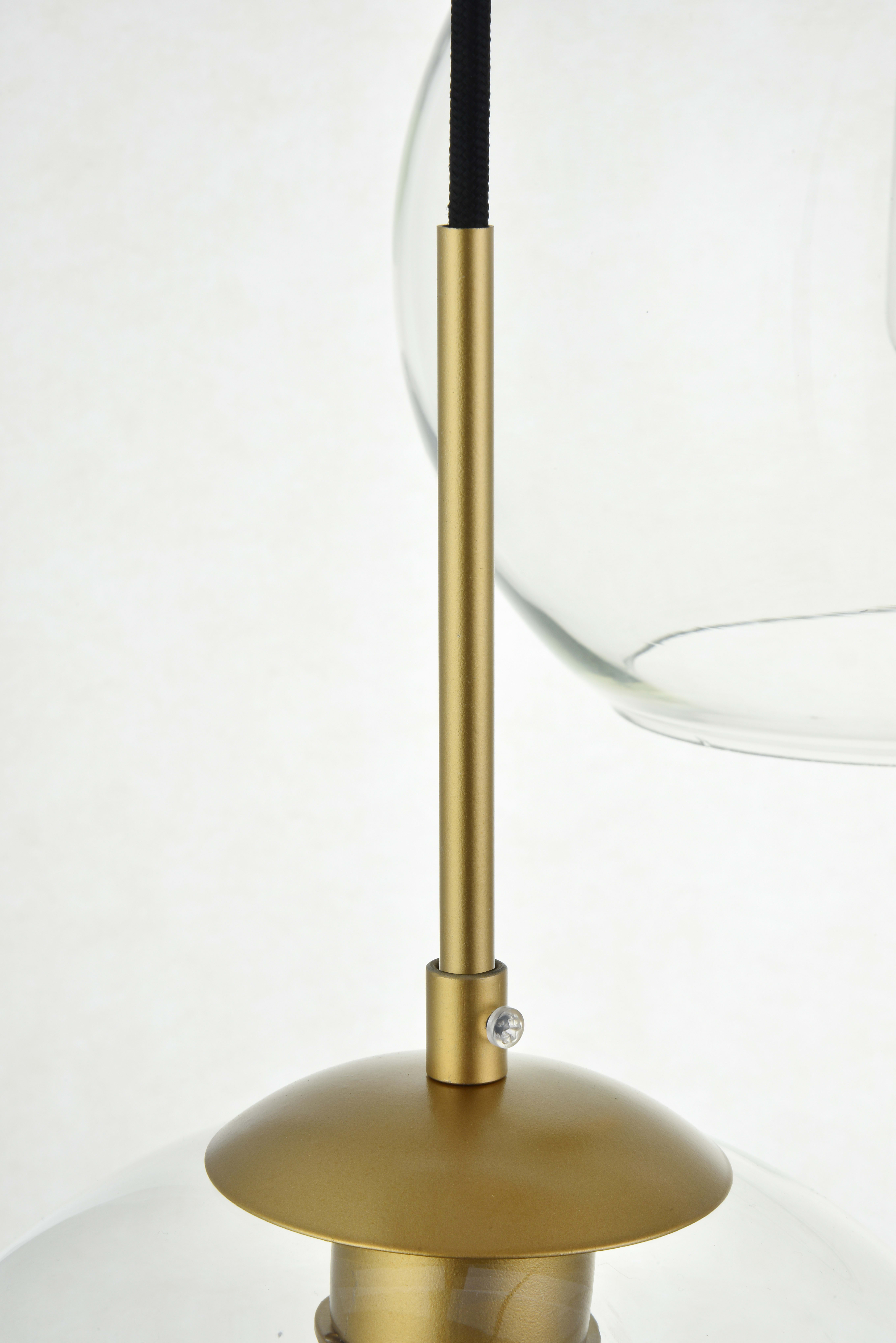 Elegant ld2236bk baxter 3 lights black sales pendant with clear glass