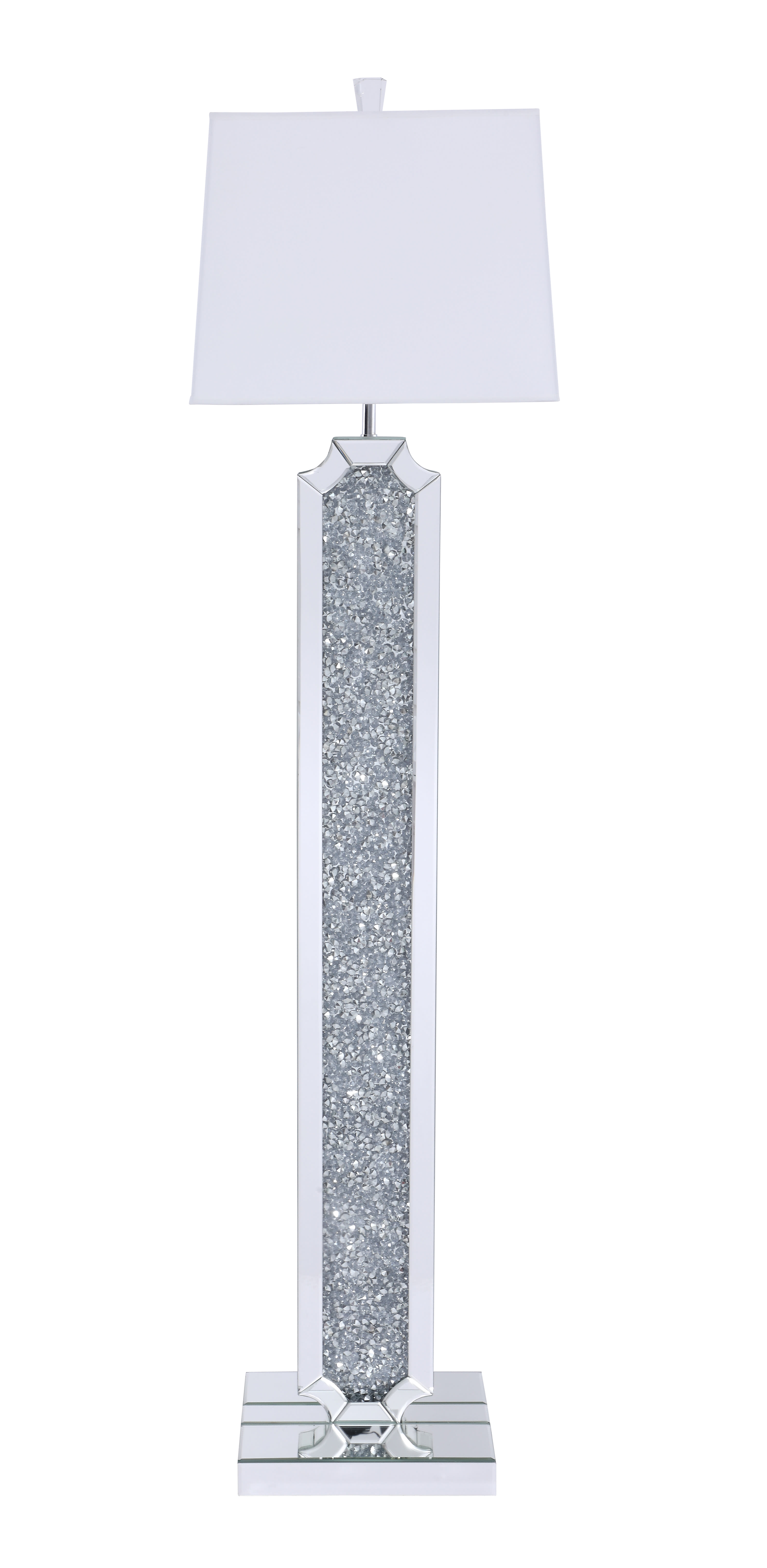 Elegant Lighting ML9352 Mirrored Sparkle 63 Mirrored Crystal floor Lamp LightingDirect