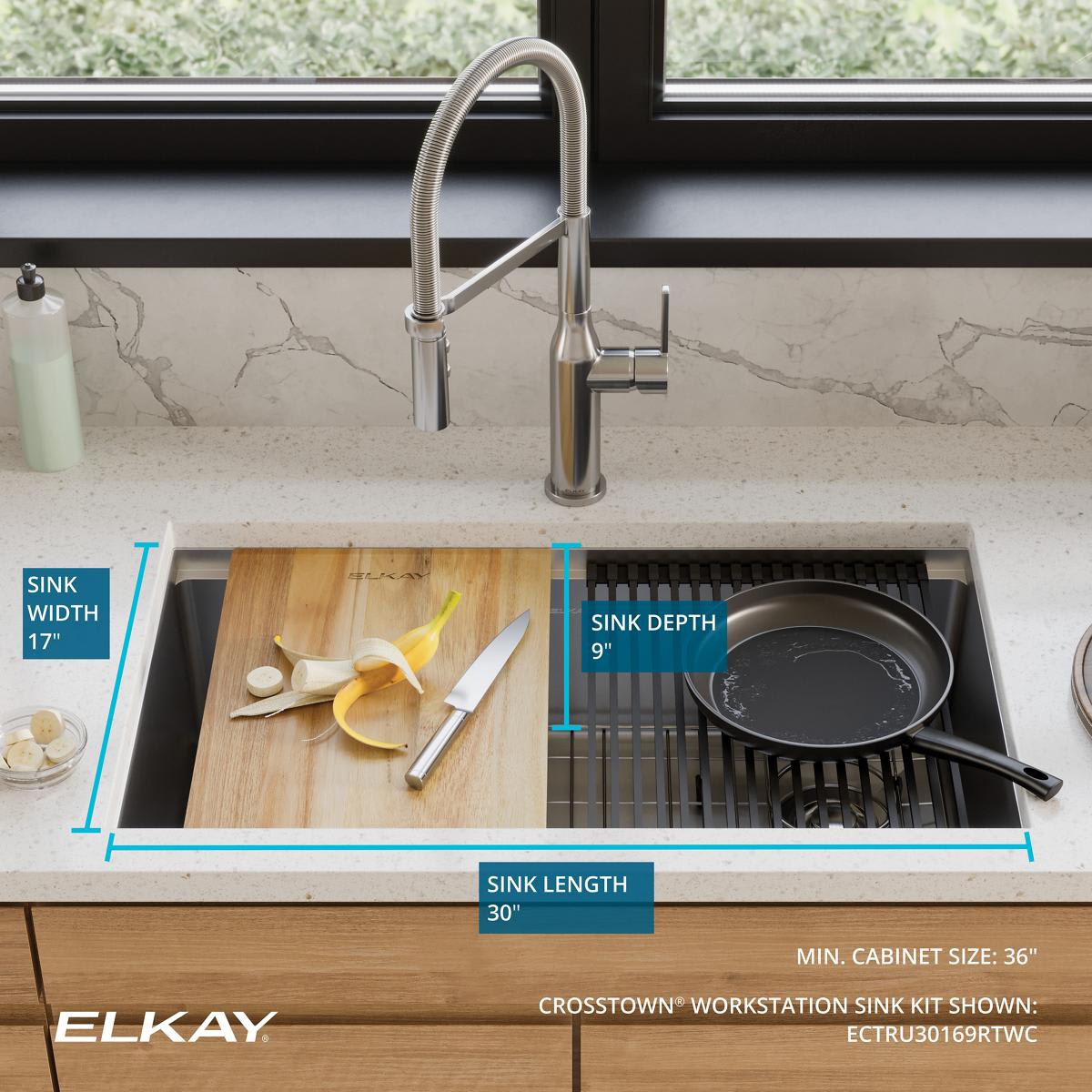 Elkay ECTRU30169RTWC Stainless Steel Crosstown 31-1/2 Elkay ECTRU30169RTWC Stainless Steel Crosstown 31-1/2