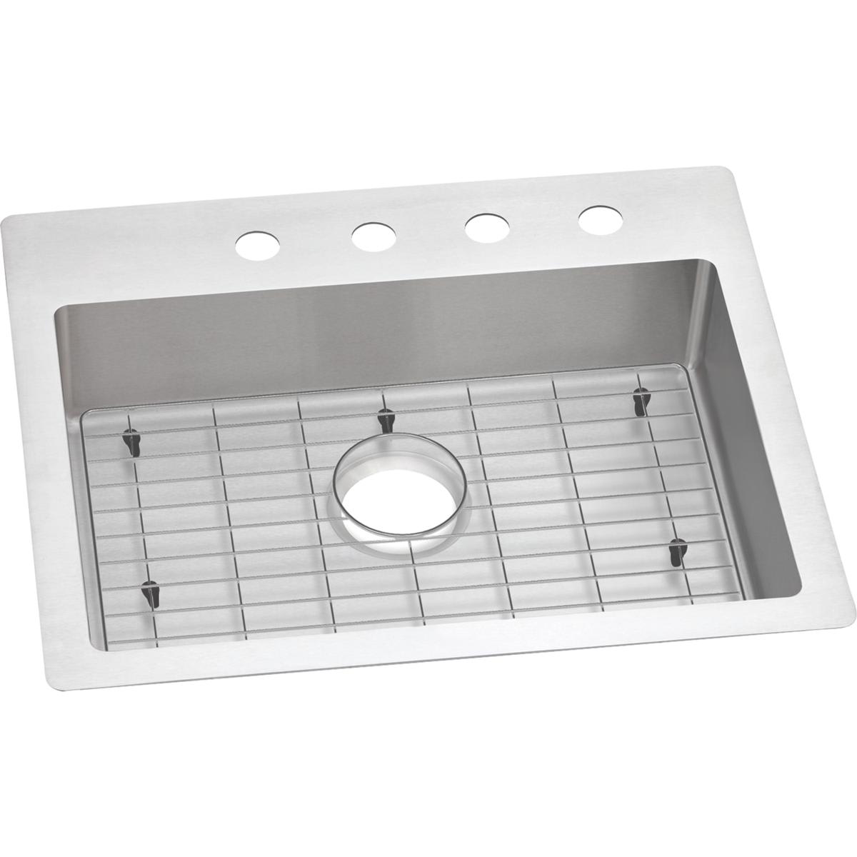 Elkay Ectsrad25226tbg1 1 Faucet Hole Crosstown 25 Single Basin