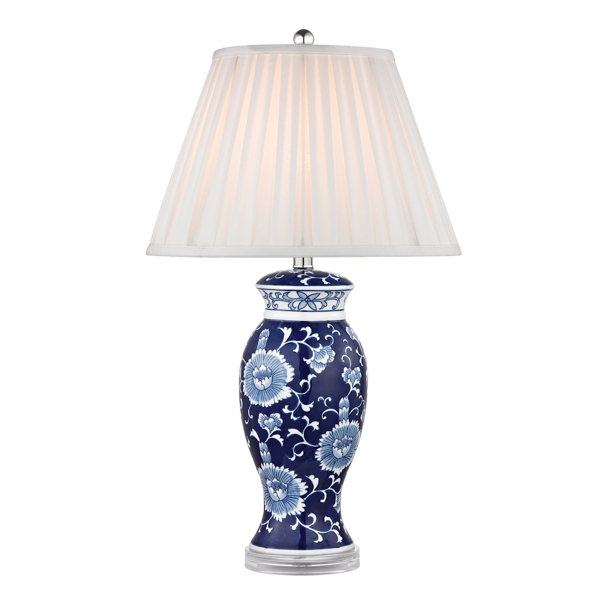 blue floral table lamp