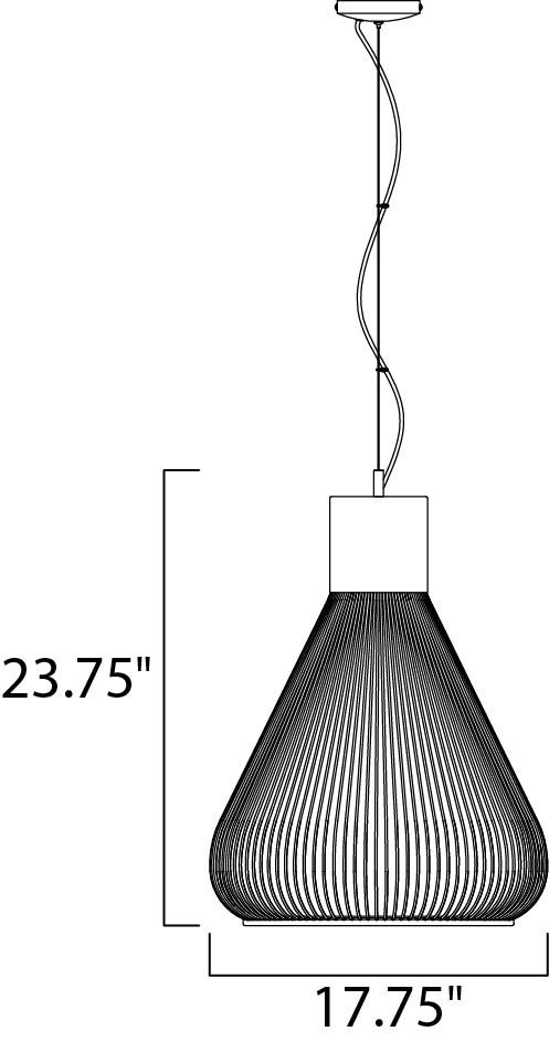 ET2 E21501-09WT Hydrox 1-Light Single Pendant 2700K Color Temp. MB Incandescent Bulb Dry Safety Rated Glass Shade Material Polished Chrome/White Finish 8W Max. Frost White Glass 1251 Rated Lumens 