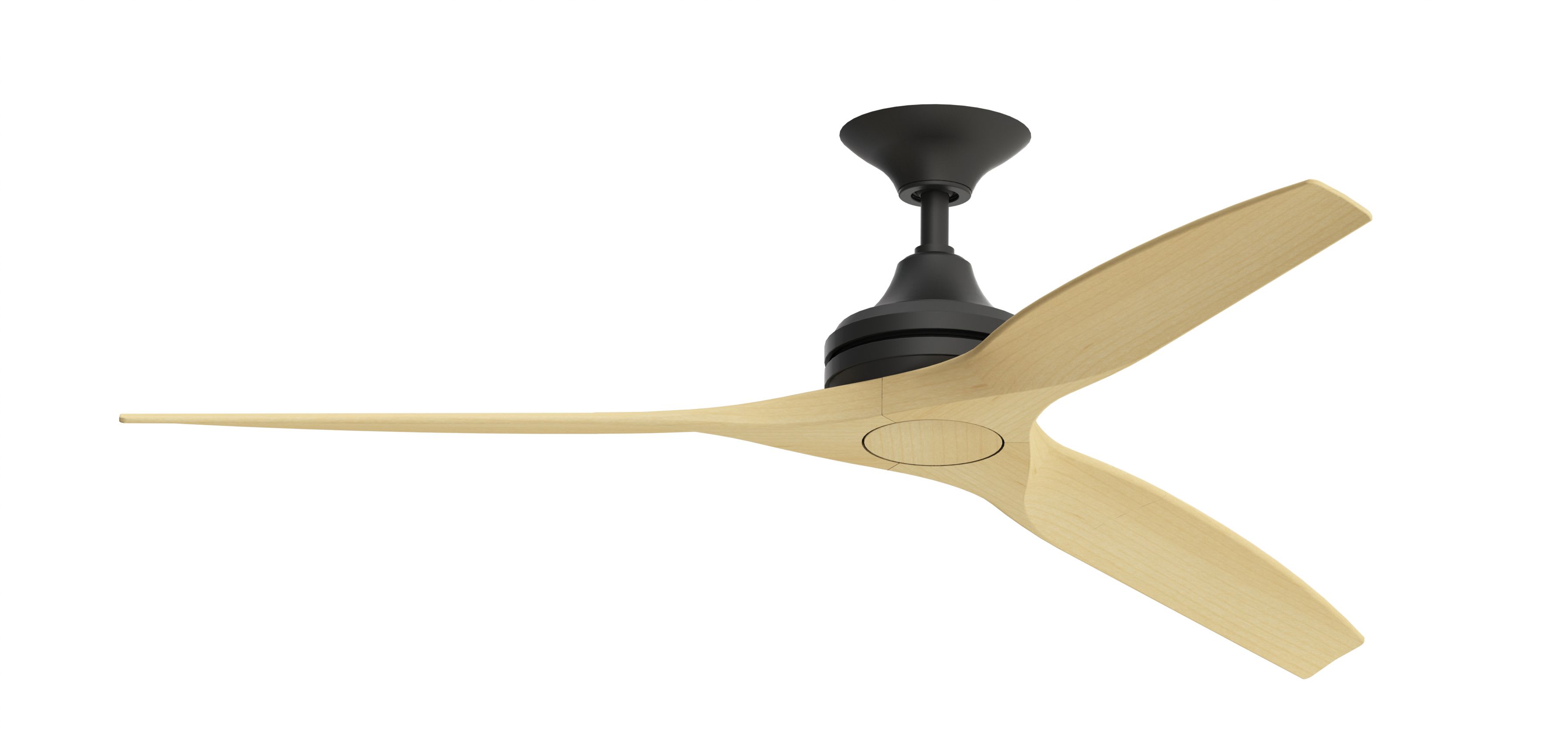 Natural Spitfire 60, 26 9 In Black Industrial 3 Blades Ceiling Fan With Remote Control