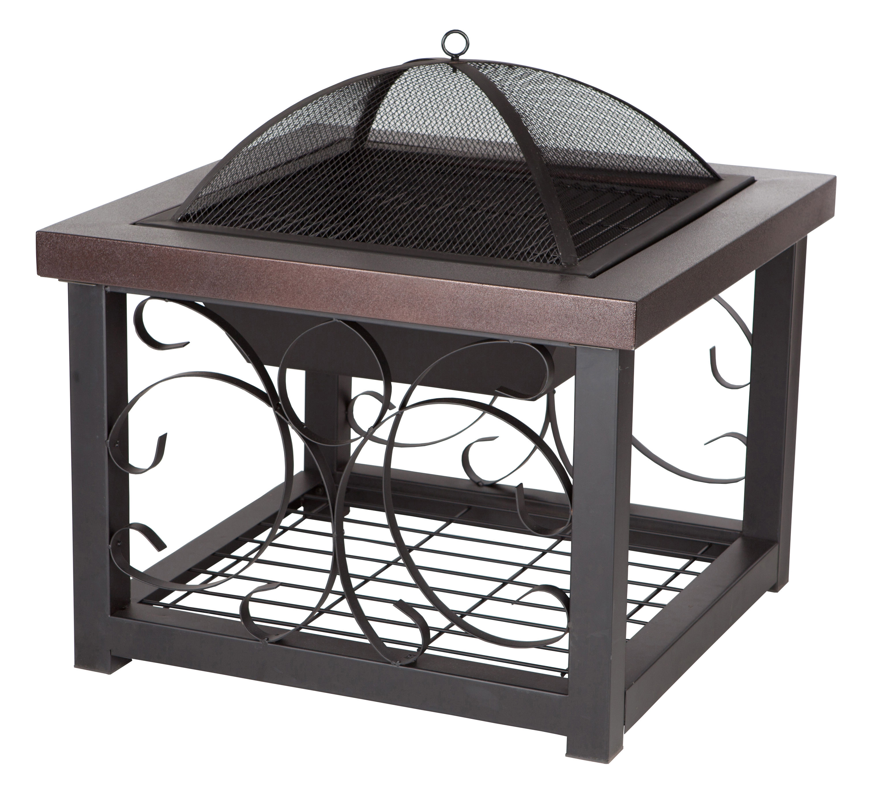 Fire Sense 61331 Bronze 28 1 4 Inch Square Wood Burning Fire Pit