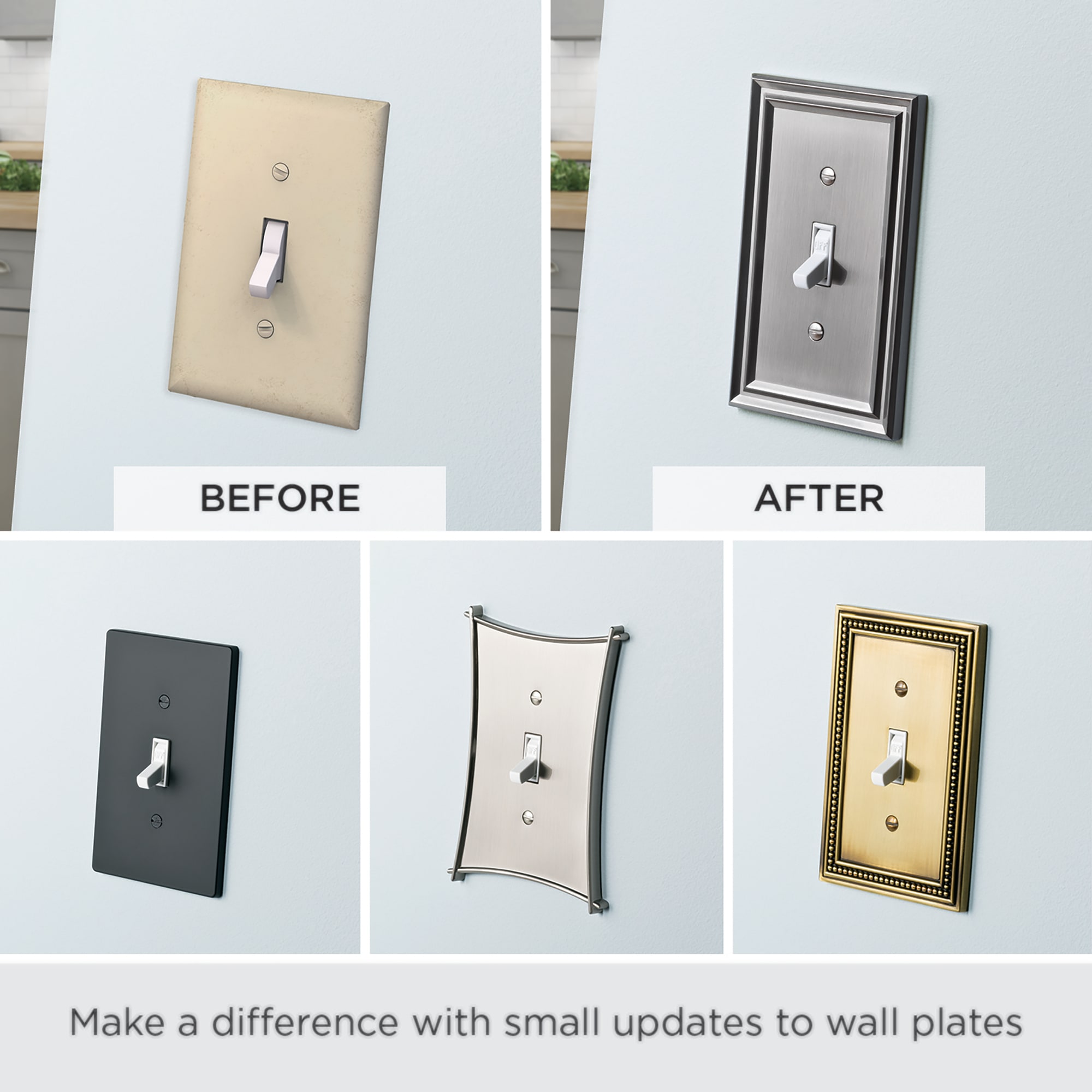 Brushed Brass Franklin Brass W35061-BB-C Classic Beaded Double Switch Wall Plate/Switch Plate/Cover