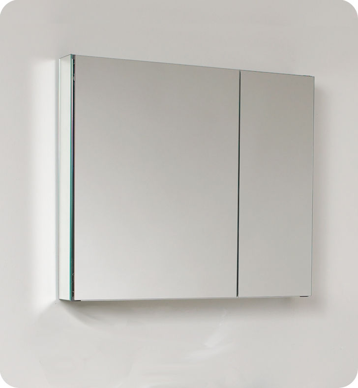 Fresca Fmc8090 Mirror 30 Double Door Frameless Medicine Cabinet Fresca Fmc8090 Mirror 30 Double Door
