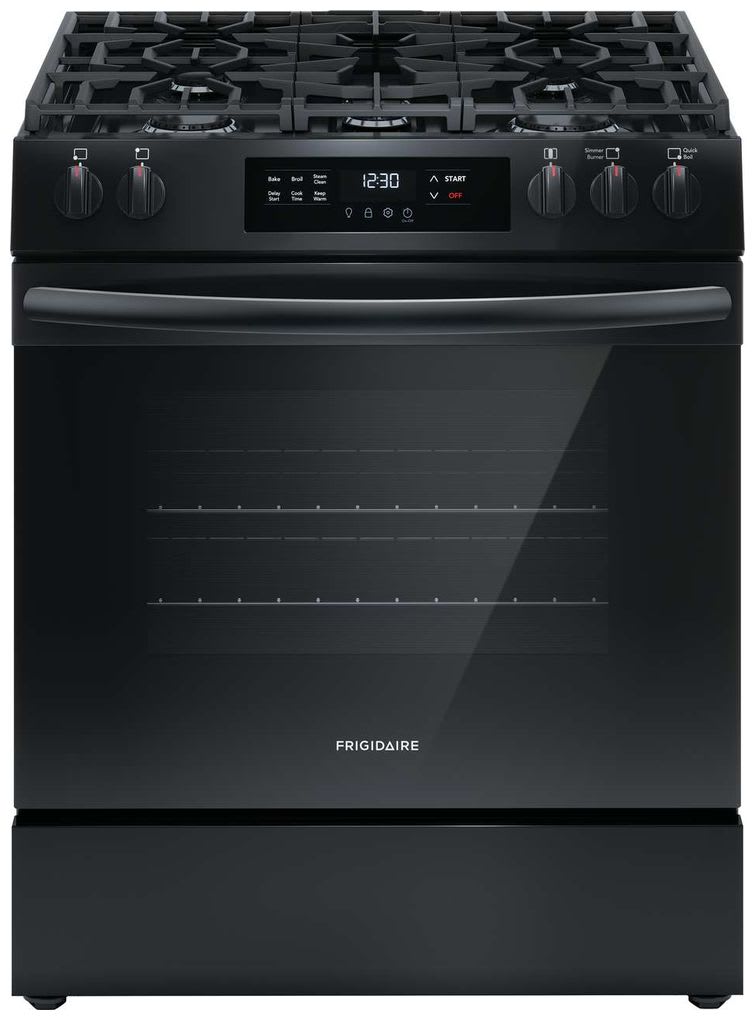 Frigidaire 30 in. 5 Burner Front Control Gas Range with Steam