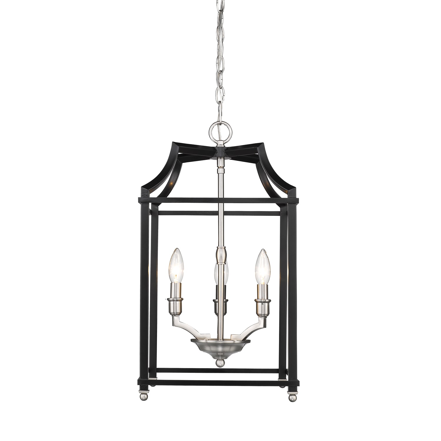Golden Lighting 8401-3P PW-BLK Pewter / Black Leighton 3