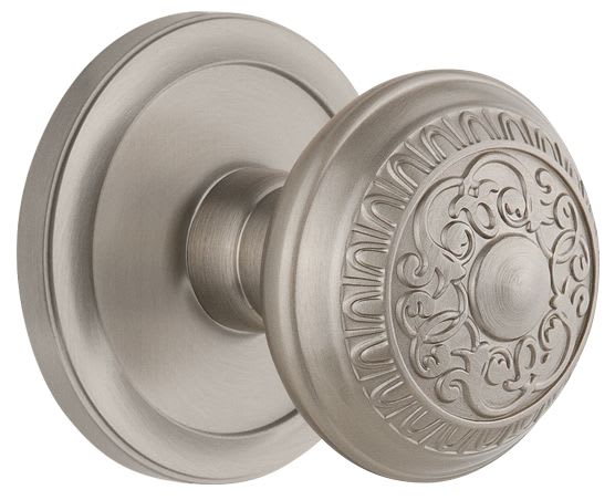 Grandeur 809938 Satin Nickel Circulaire Solid Brass Rose Single Dummy Door  Knob with Windsor Knob - Handlesets.com