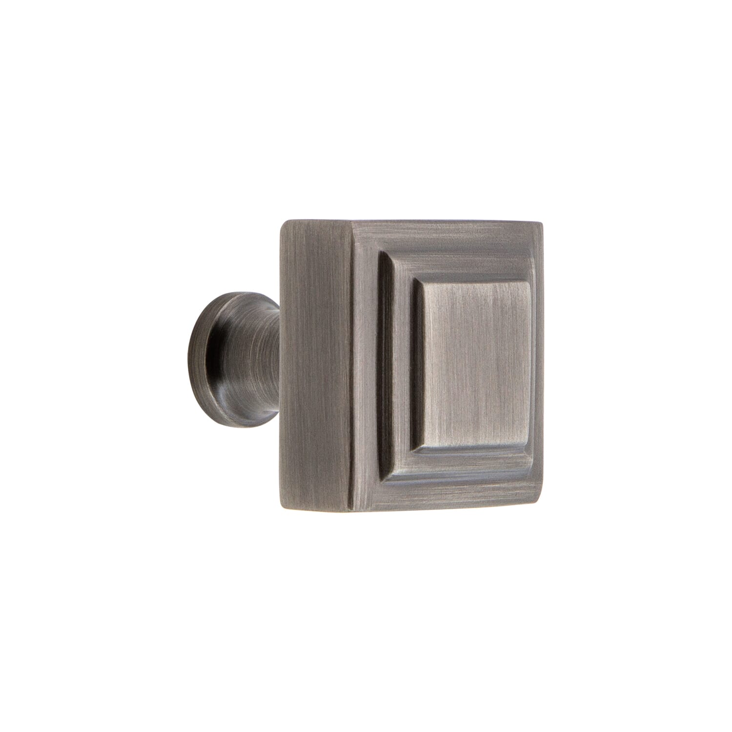 Carré 6 Brass Handle Pull Antique Pewter - Grandeur Hardware