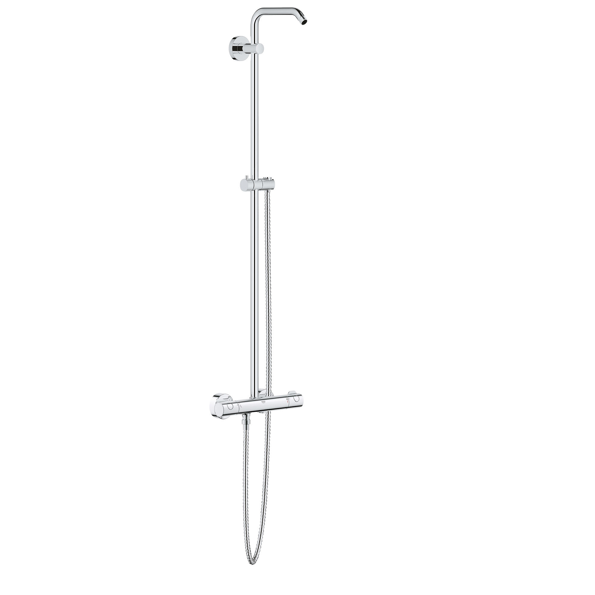 Grohe 26421000 Starlight New Tempesta Double Handle Thermostatic Shower System Shower Arm- Less Shower Head and Handshower - Faucet.com