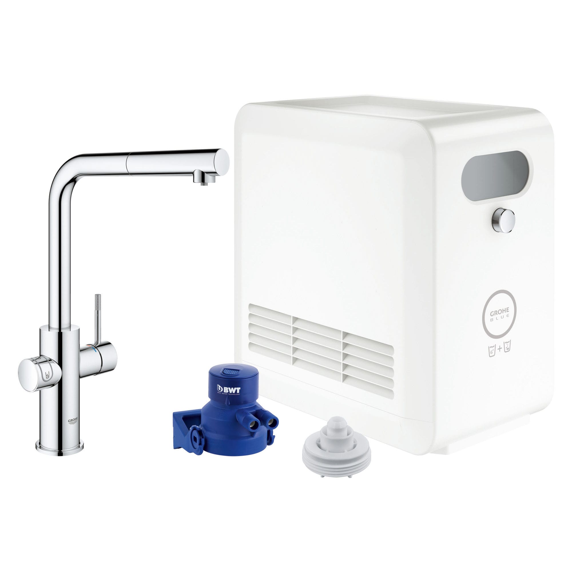 Grohe 31608dc2 Supersteel Blue 1 75 Gpm Single Hole Pull Out