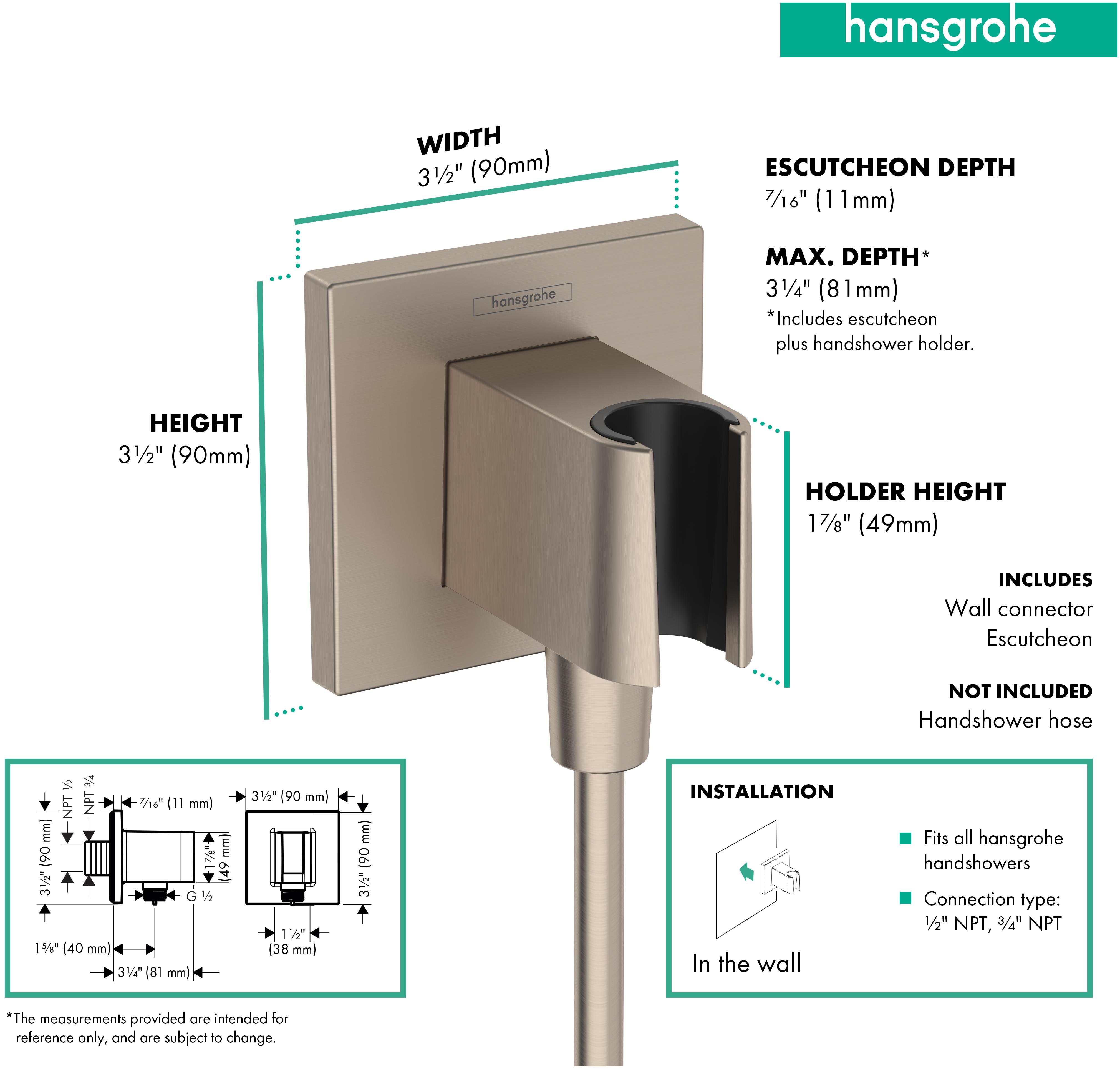 Hansgrohe 26889831 Polished Nickel FixFit E Square Wall