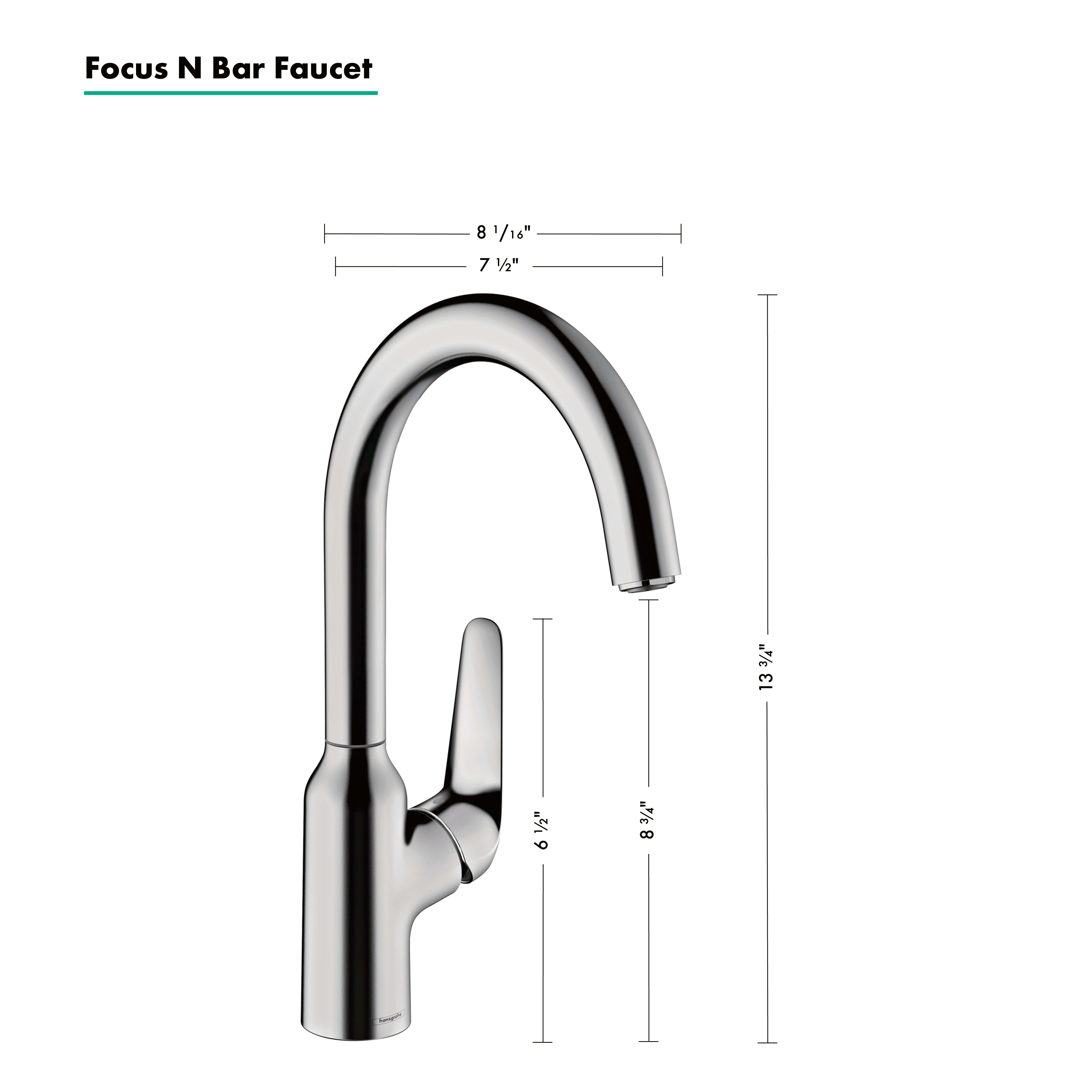 Hansgrohe 71802001 Chrome Focus N 1 75 Gpm Single Hole Bar Faucet
