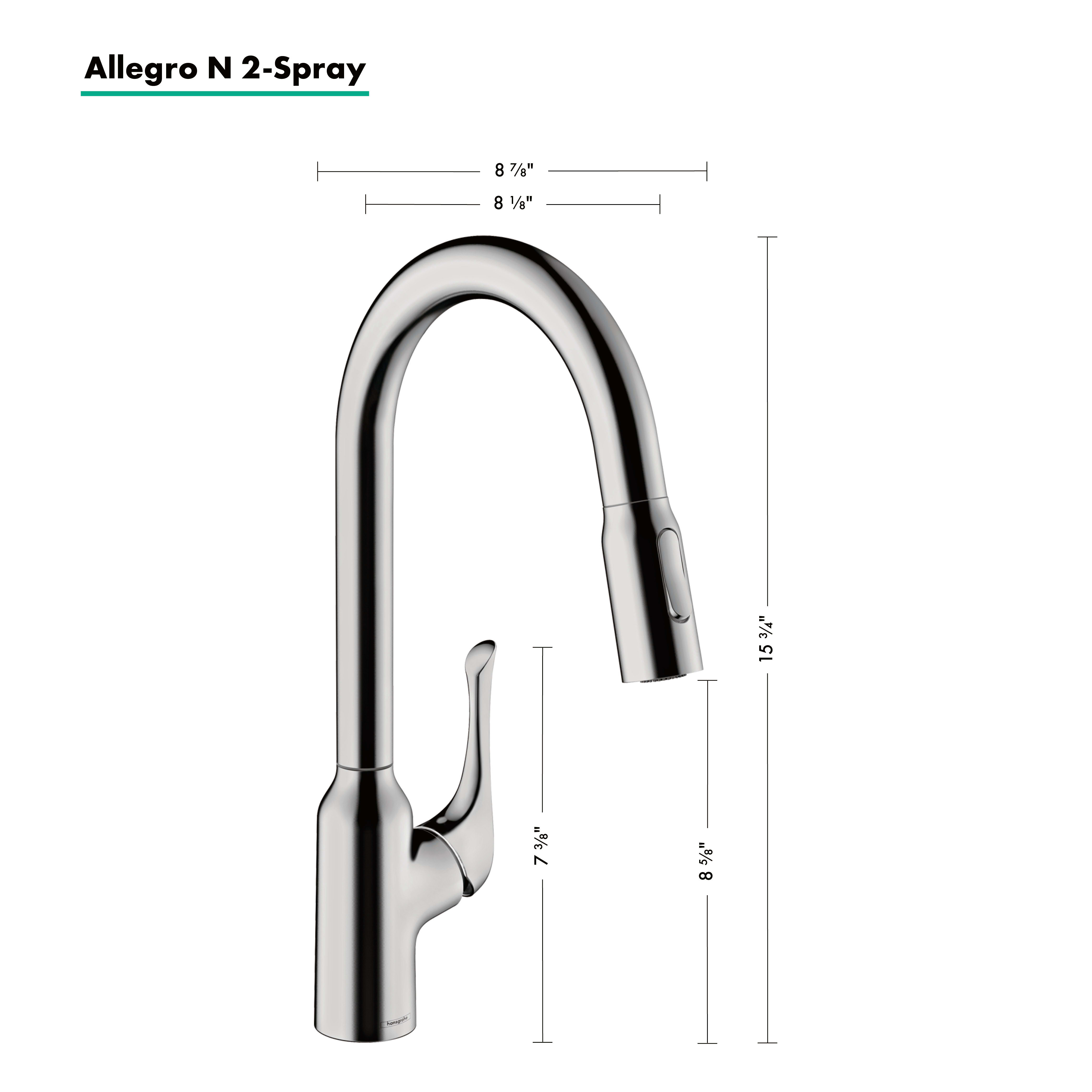 Hansgrohe 71843001 Chrome Allegro N 1 75 Gpm Single Hole Pull Down