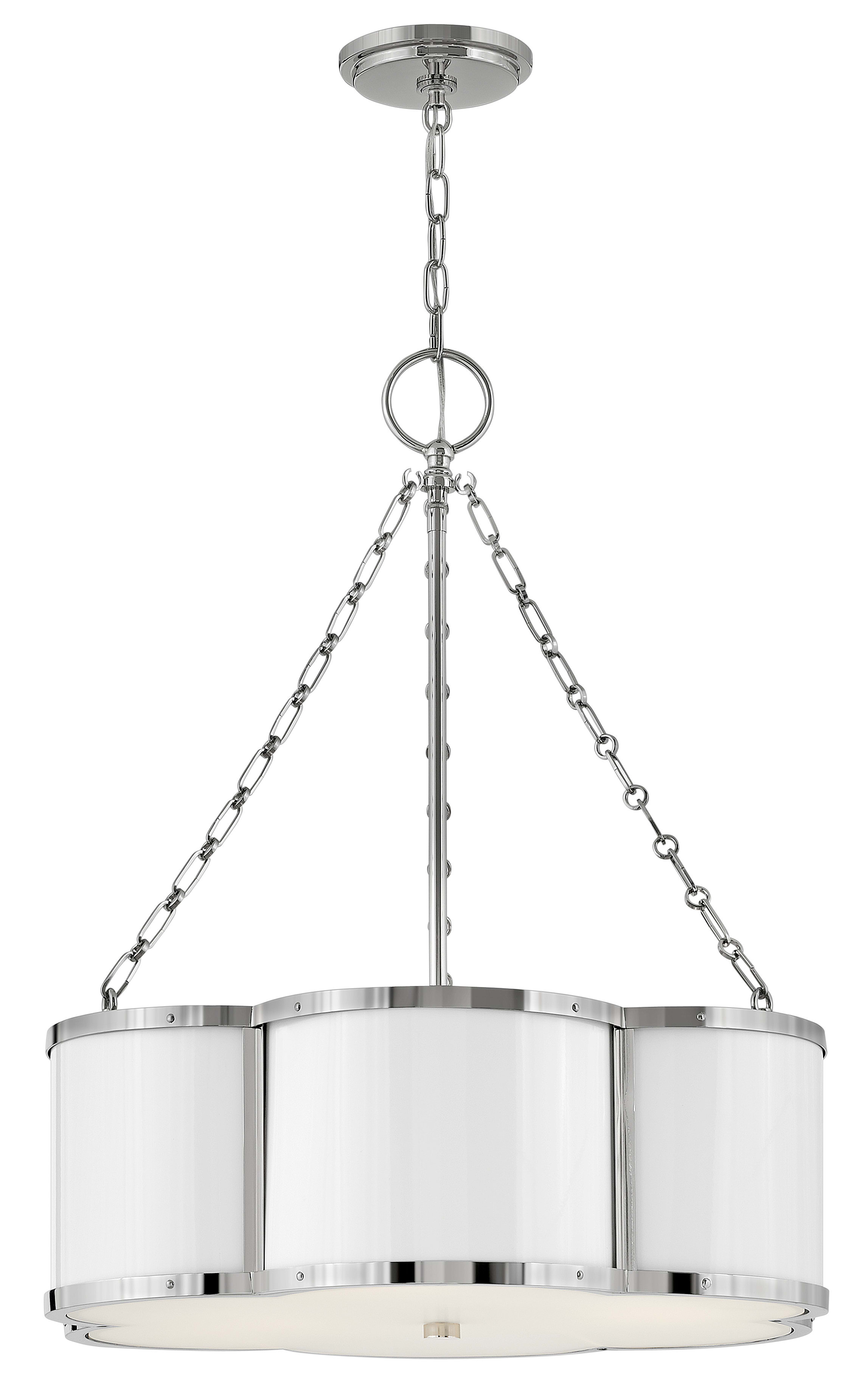 polished nickel drum chandelier