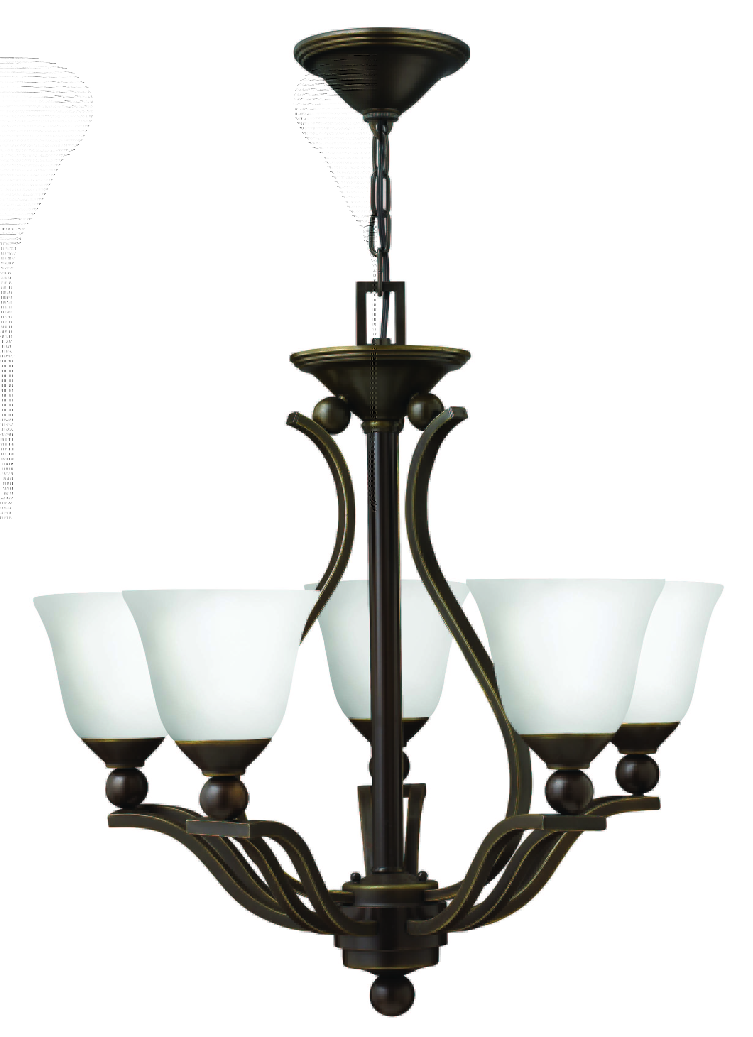 Hinkley Lighting 4655ob Opal Olde Bronze Bolla 5 Light 1 Tier Hinkley Lighting 4655ob Opal Olde