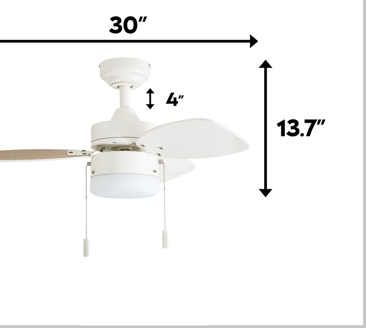 Honeywell Ocean Breeze Ceiling Fan, Brushed Nickel Finish, 30 Inch - 50601