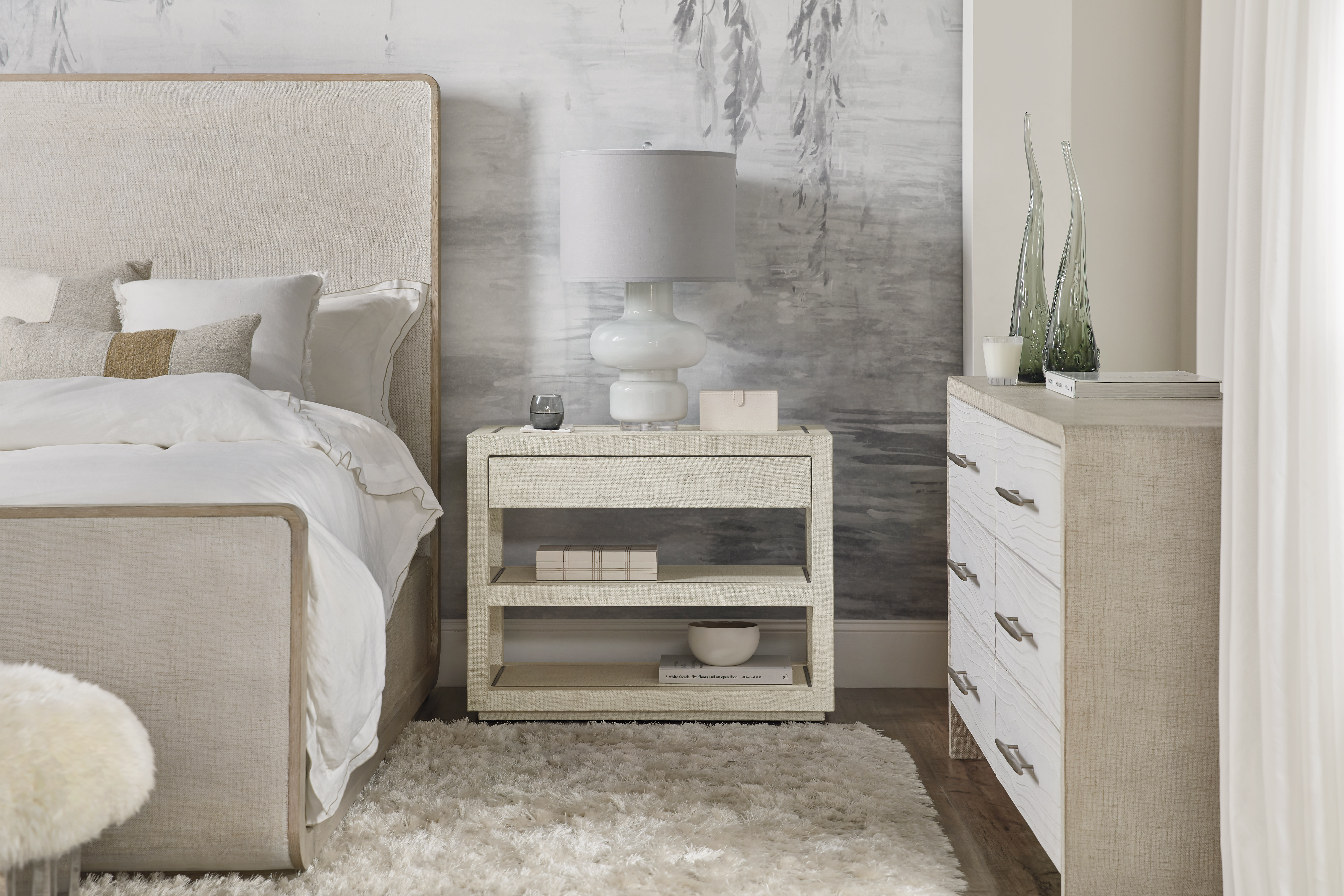 Vanilla　1208 Hooker Furniture 6120-90015-05 Pebble Beach Burlap Cascade