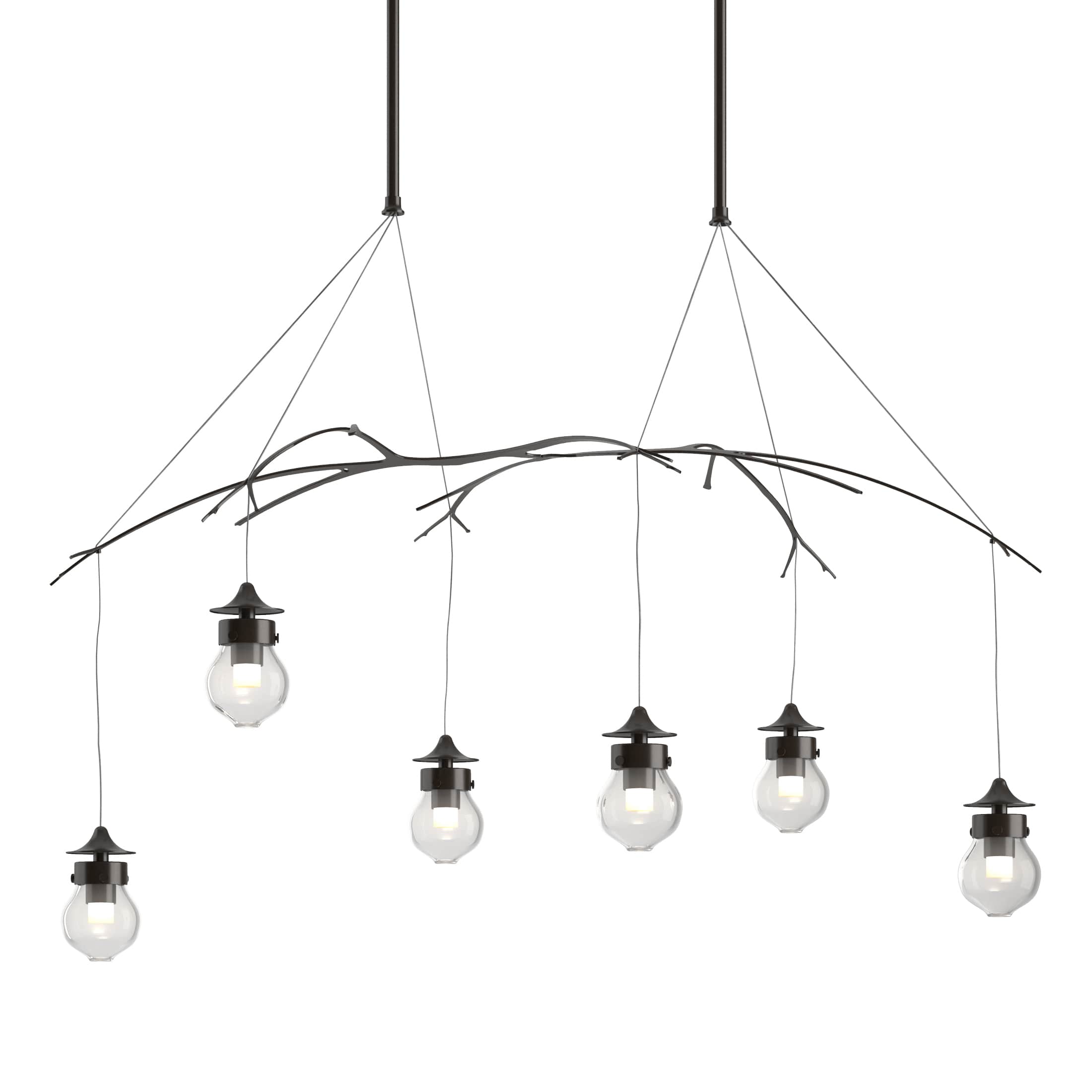Hubbardton Forge 136560-1077 Sterling / Clear Kiwi 6 Light 37