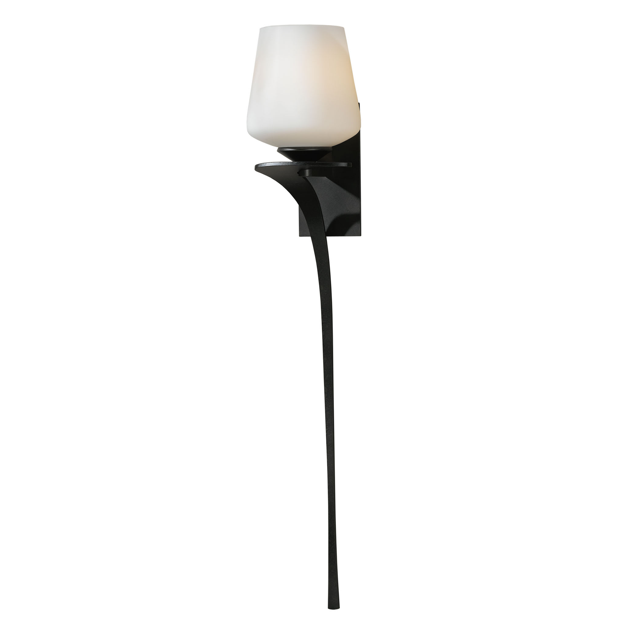 Hubbardton Forge 204710 Skt Lft 07 Gg0236 Dark Smoke Opal Antasia Single Light 27 Tall Bathroom Sconce Left Orientation High Wattage Lightingdirect Com Tall Bathroom Sconce, Hubbardton Forge Antasia Table Lamp