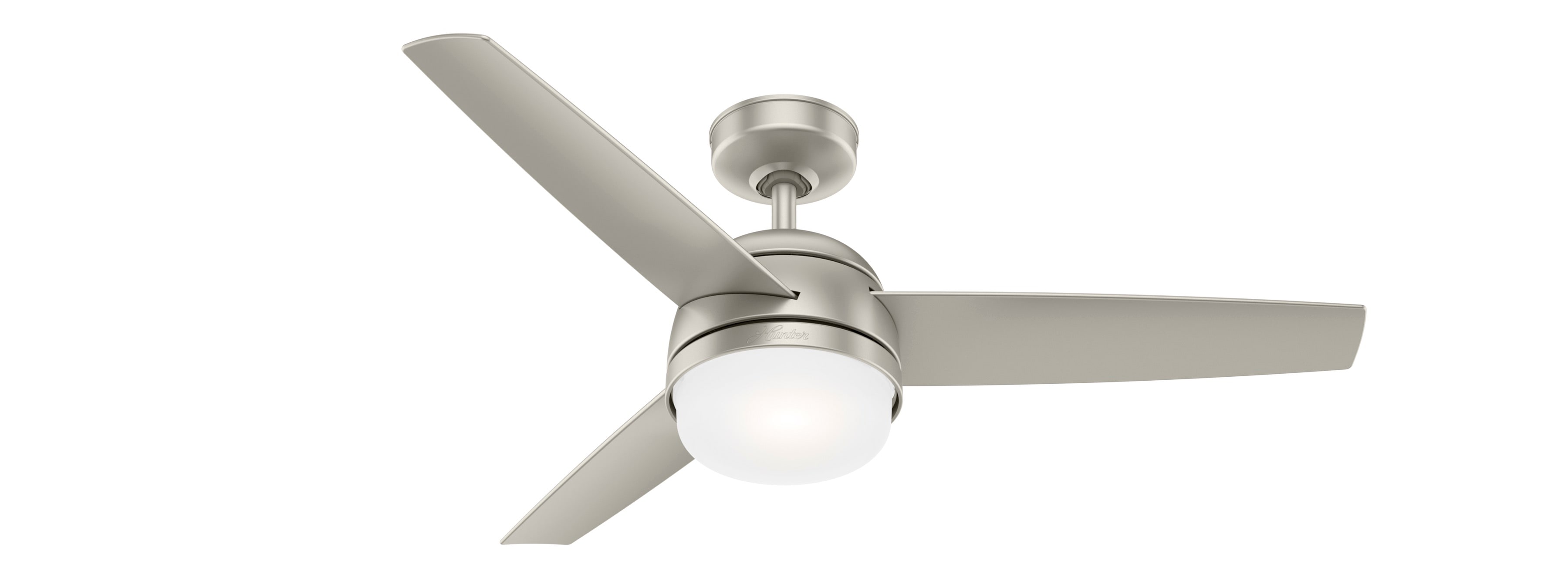 Hunter 54212 Matte Nickel Midtown 48 3 Blade Led Ceiling Fan With Remote Control Lightingdirect Com