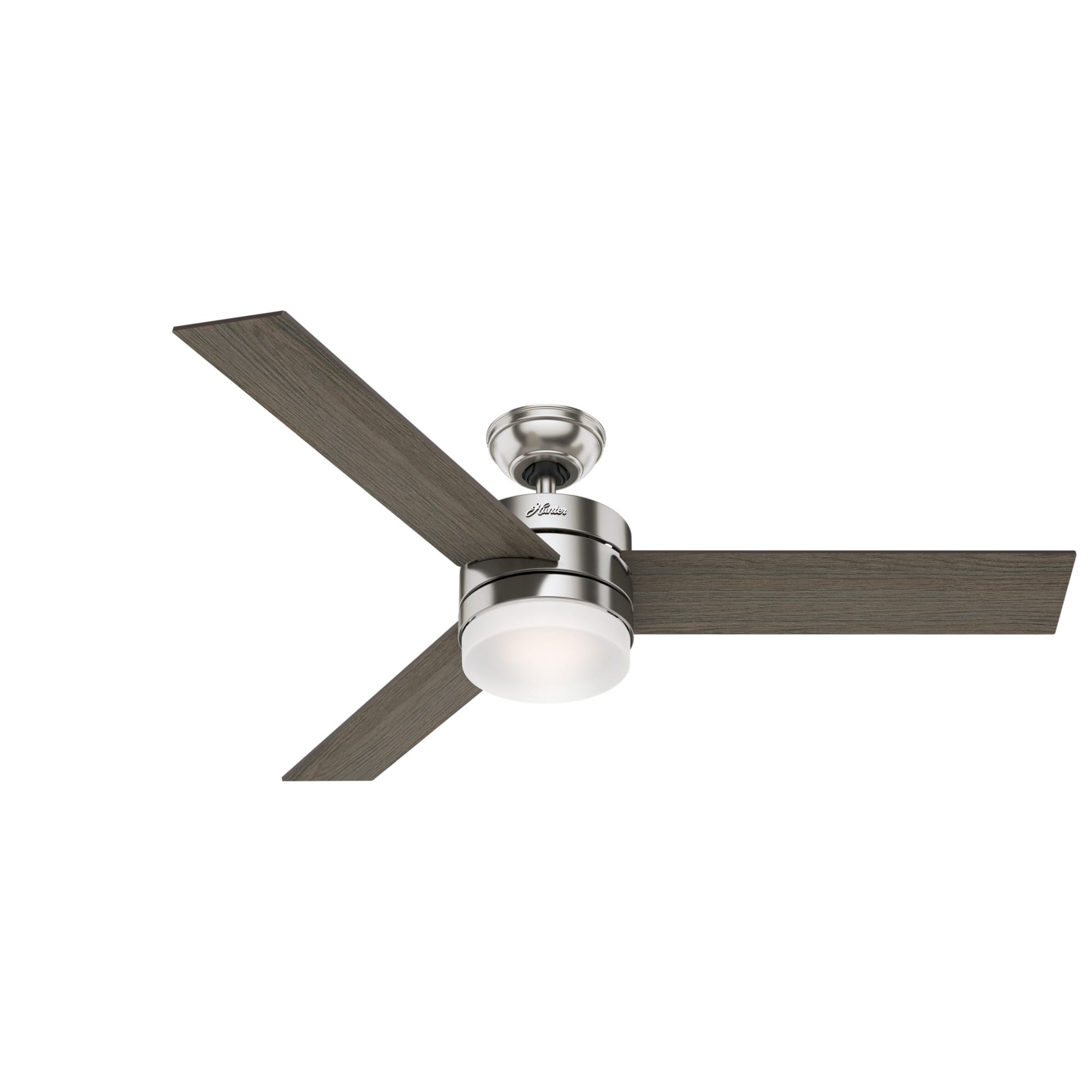 Hunter 59161 Brushed Nickel Exeter 54 Ceiling Fan With Led Light Kit And Remote Control Lightingdirect Com