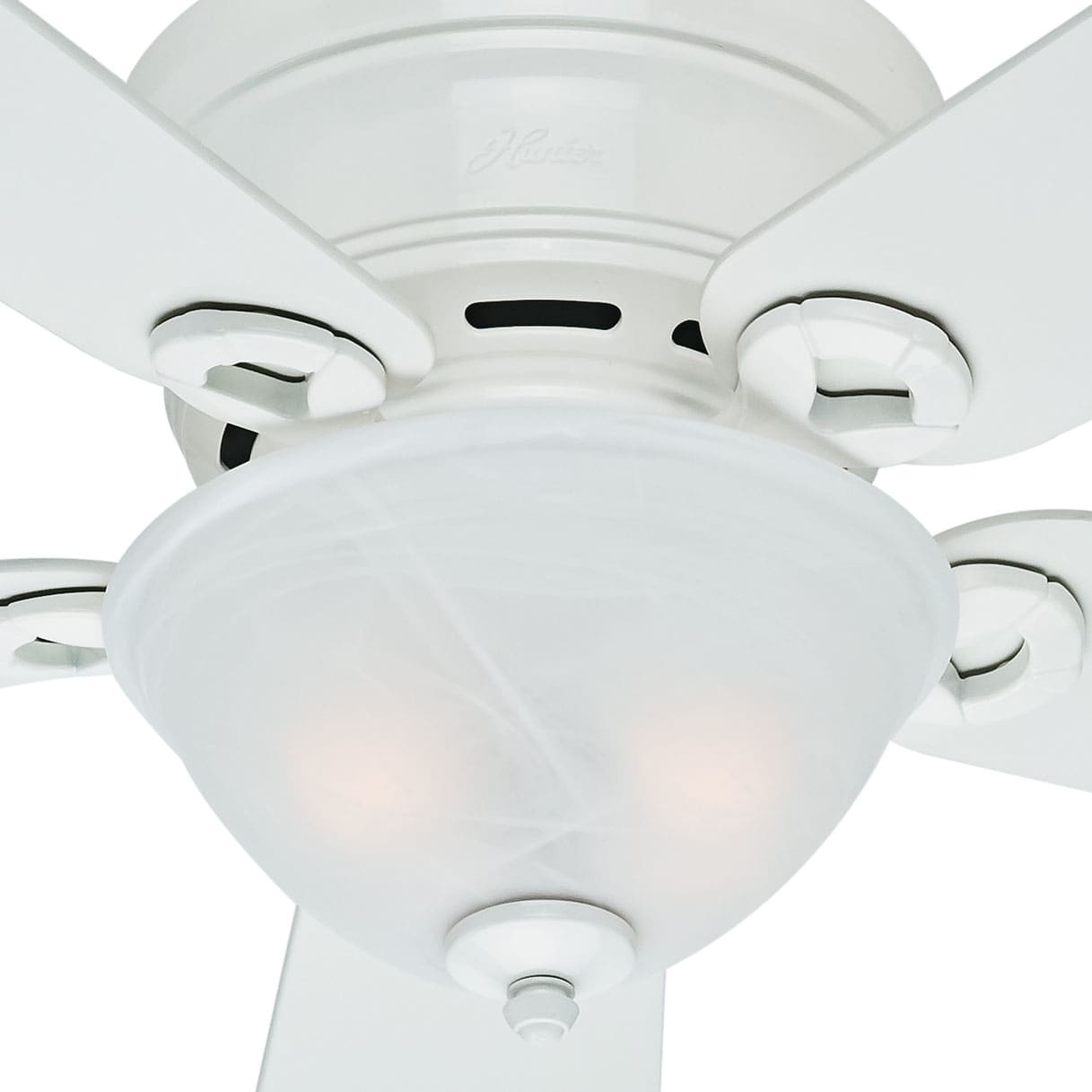 Hunter 51022 Snow White 42 Five Blade Flush Mount Indoor Ceiling Hunter 51022 Snow White 42 Five Blade Flush Mount Indoor Ceiling Fan Blades And Light Kit Included Lightingdirect Com