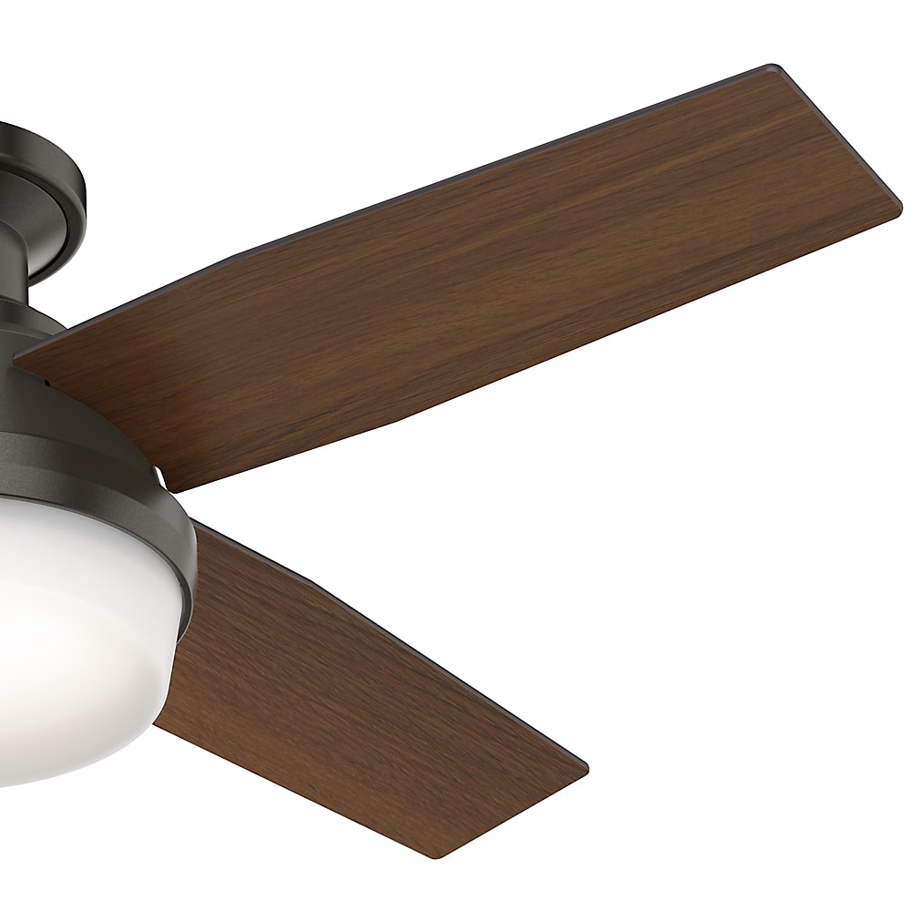Hunter 59243 Brushed Nickel Dempsey 44 4 Blade Led Indoor Ceiling Hunter 59243 Brushed Nickel Dempsey 44 4 Blade Led Indoor Ceiling Fan With Light Kit And Remote Control Included Lightingdirect Com