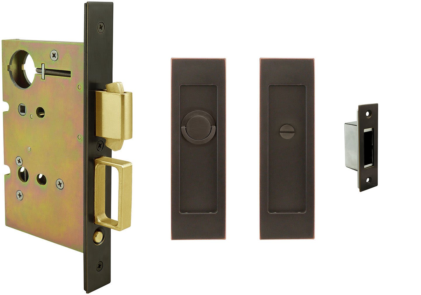 INOX FH27PD8440-TT09-10B Oil Rubbed Bronze FH27 Series Privacy Pocket Door  Lock with TT09 Thumb-Turn Release