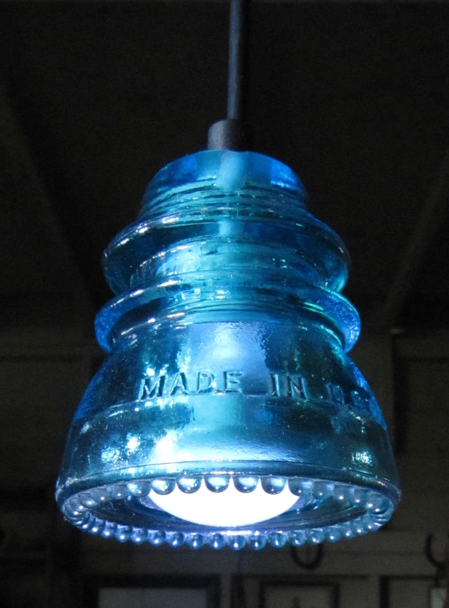 Insulator Lights Insulator Clear Clear Single Light Pendant made from Reclaimed Glass Insulator LightingDirect